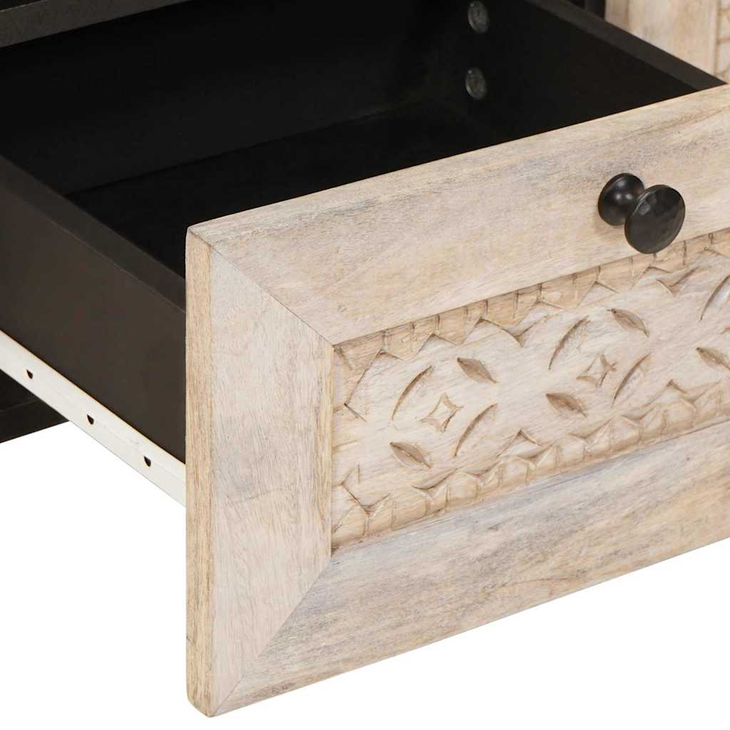 Media Storage Cabinet Tv Units Drawer White 70 X 33 46 Cm Engineered Wood LED Wh