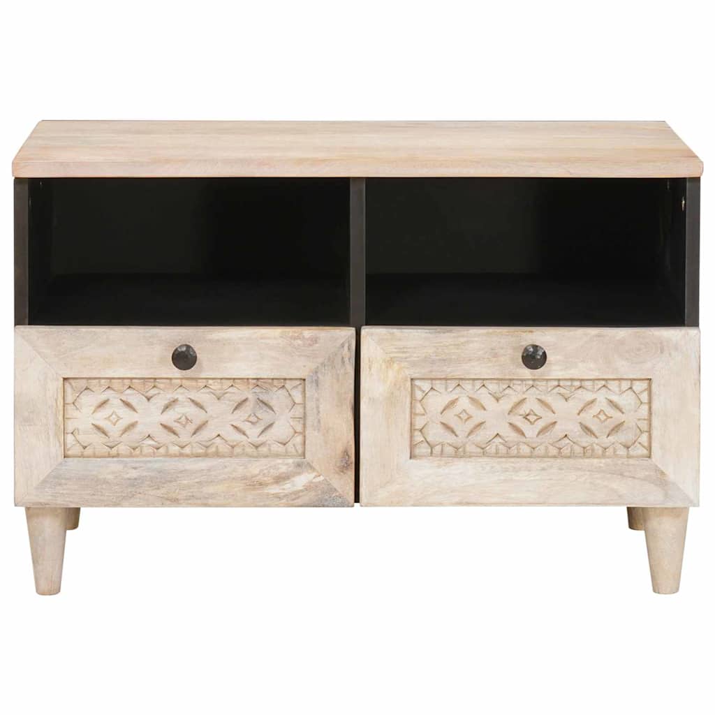 Media Storage Cabinet Tv Units Drawer White 70 X 33 46 Cm Engineered Wood LED Wh
