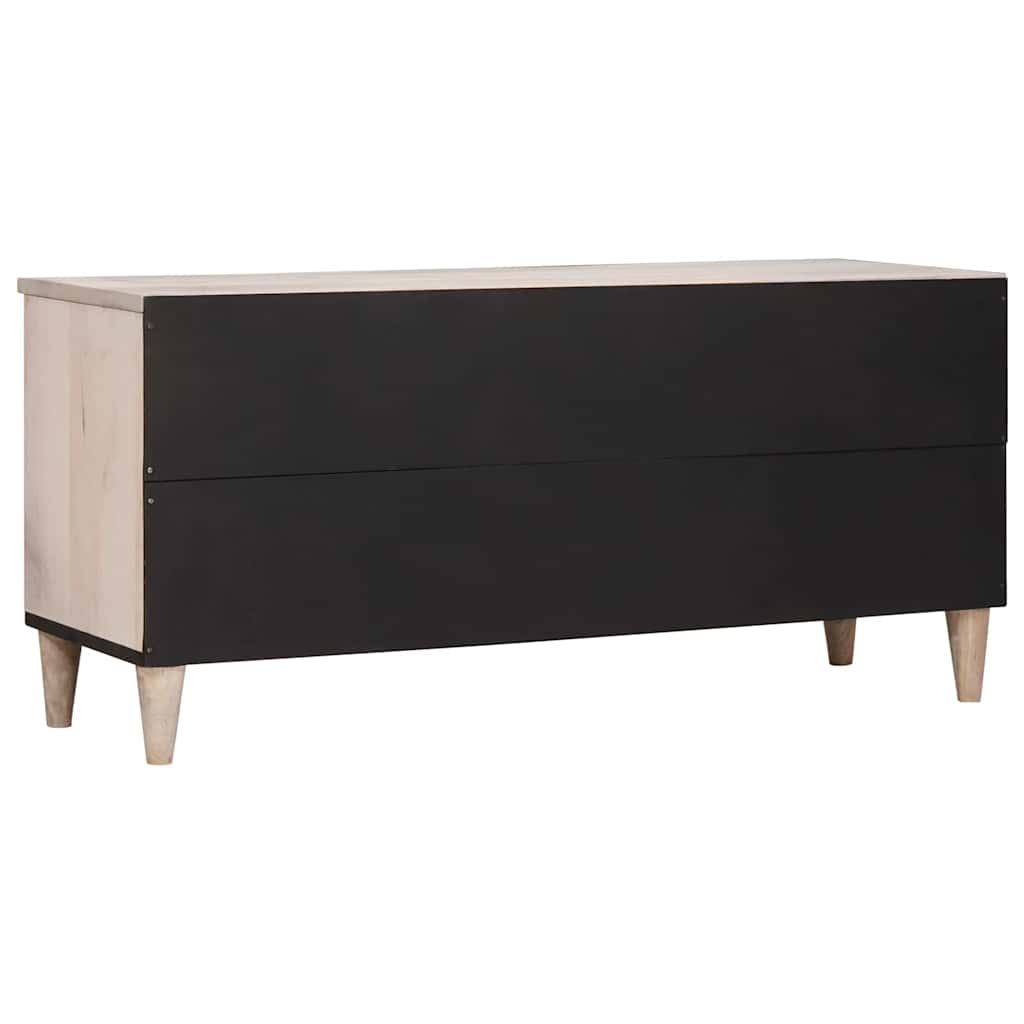 Tv Cabinet Bleached White 100 X 33 X 46 Cm Solid Mango Wood