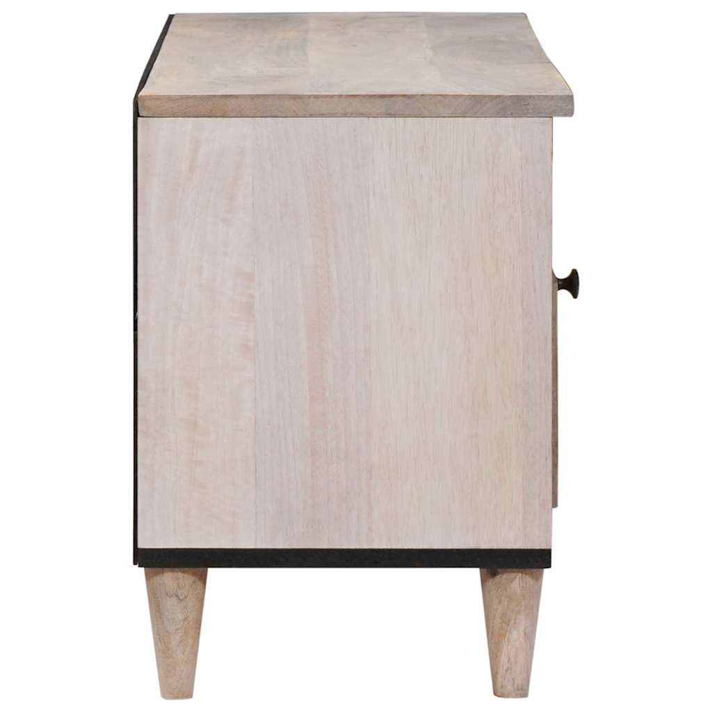 Tv Cabinet Bleached White 100 X 33 X 46 Cm Solid Mango Wood