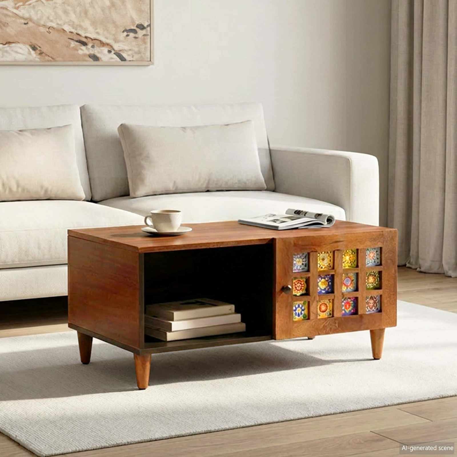 Coffee Table 80 X 50 X 40 Cm Solid Mango Wood