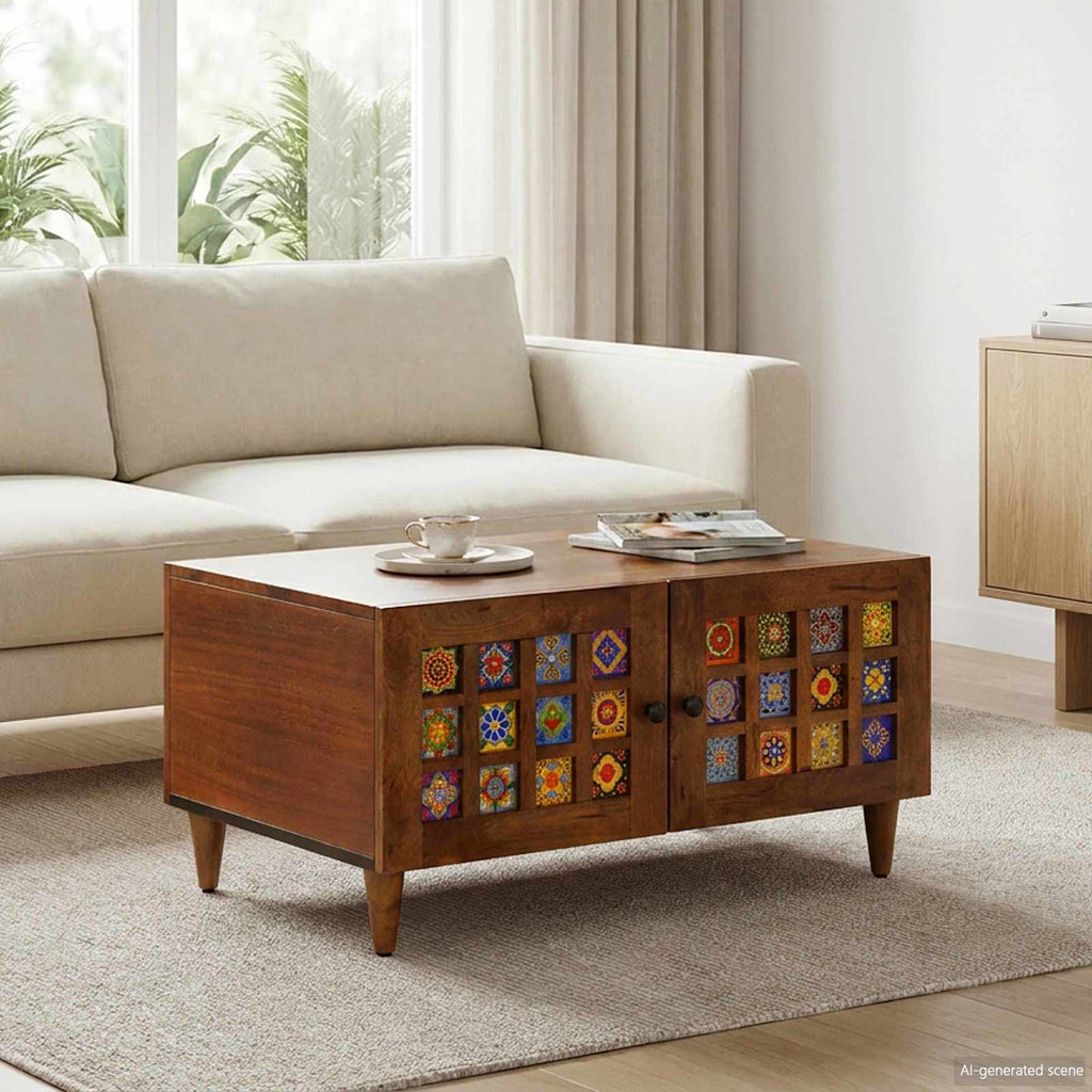 Coffee Table 80 X 50 X 40 Cm Solid Mango Wood