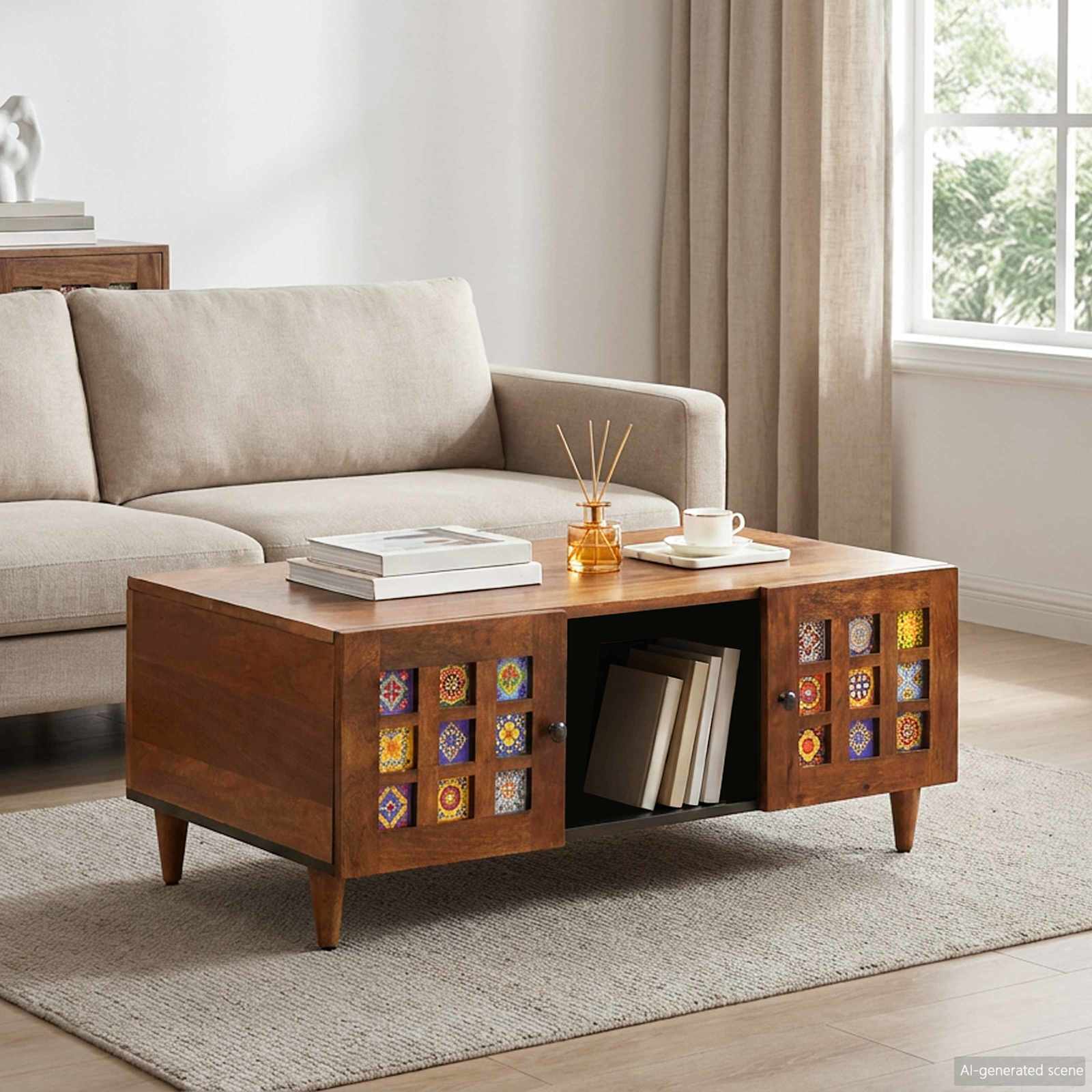 Coffee Table 100 X 54 X 40 Cm Solid Mango Wood
