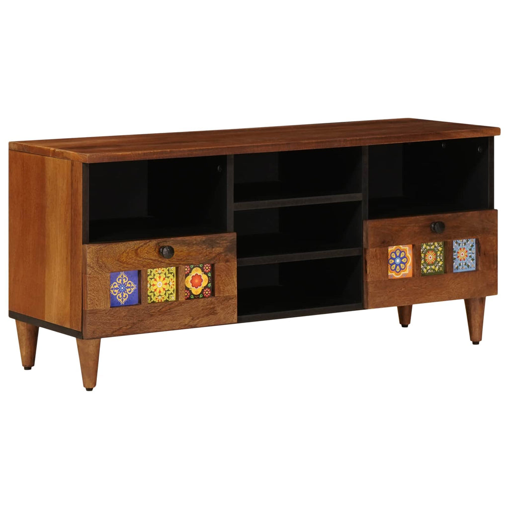 Tv Cabinet With Shelf 100 X 33 X 46 Cm Solid Mango Wood