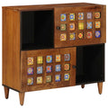 Sideboard With Storage 80 X 33 X 75 Cm Solid Mango Wood