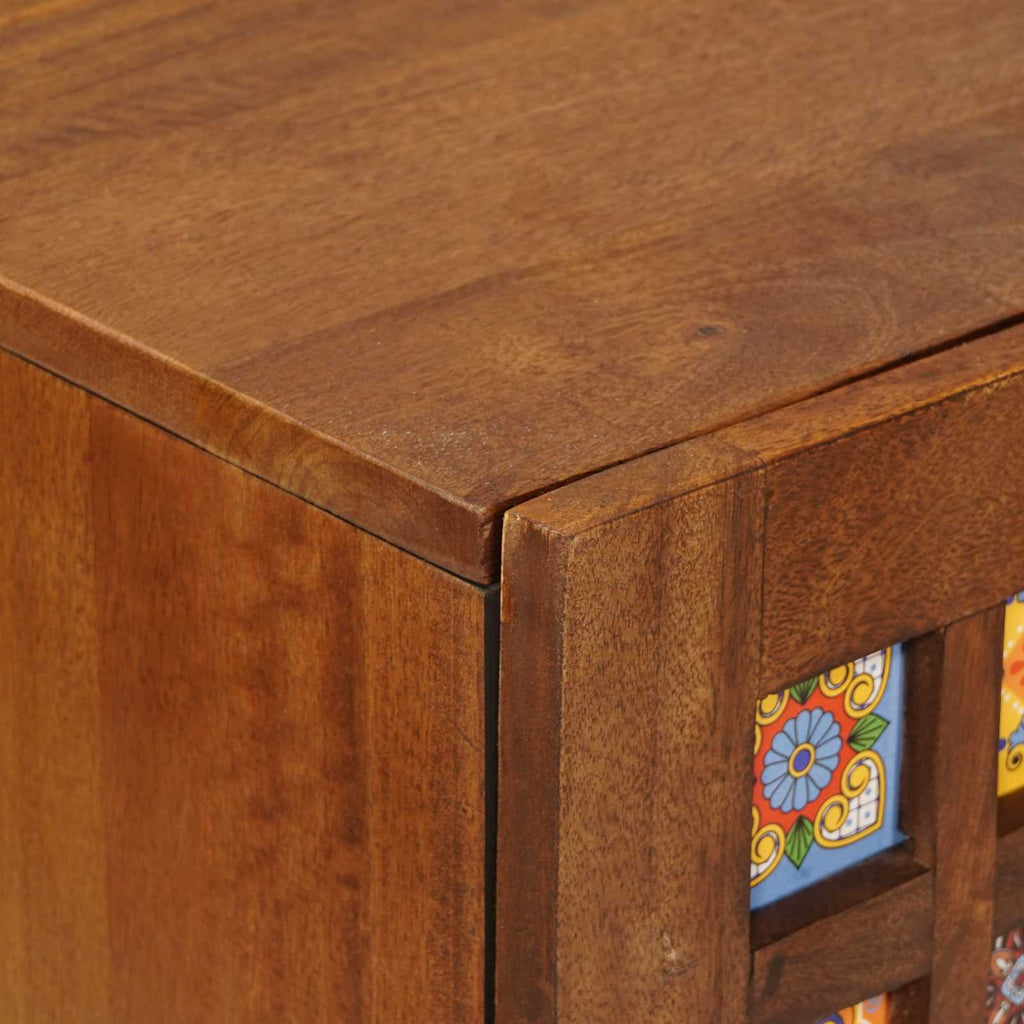 Sideboard With Shelf 90 X 33 X 75 Cm Solid Mango Wood