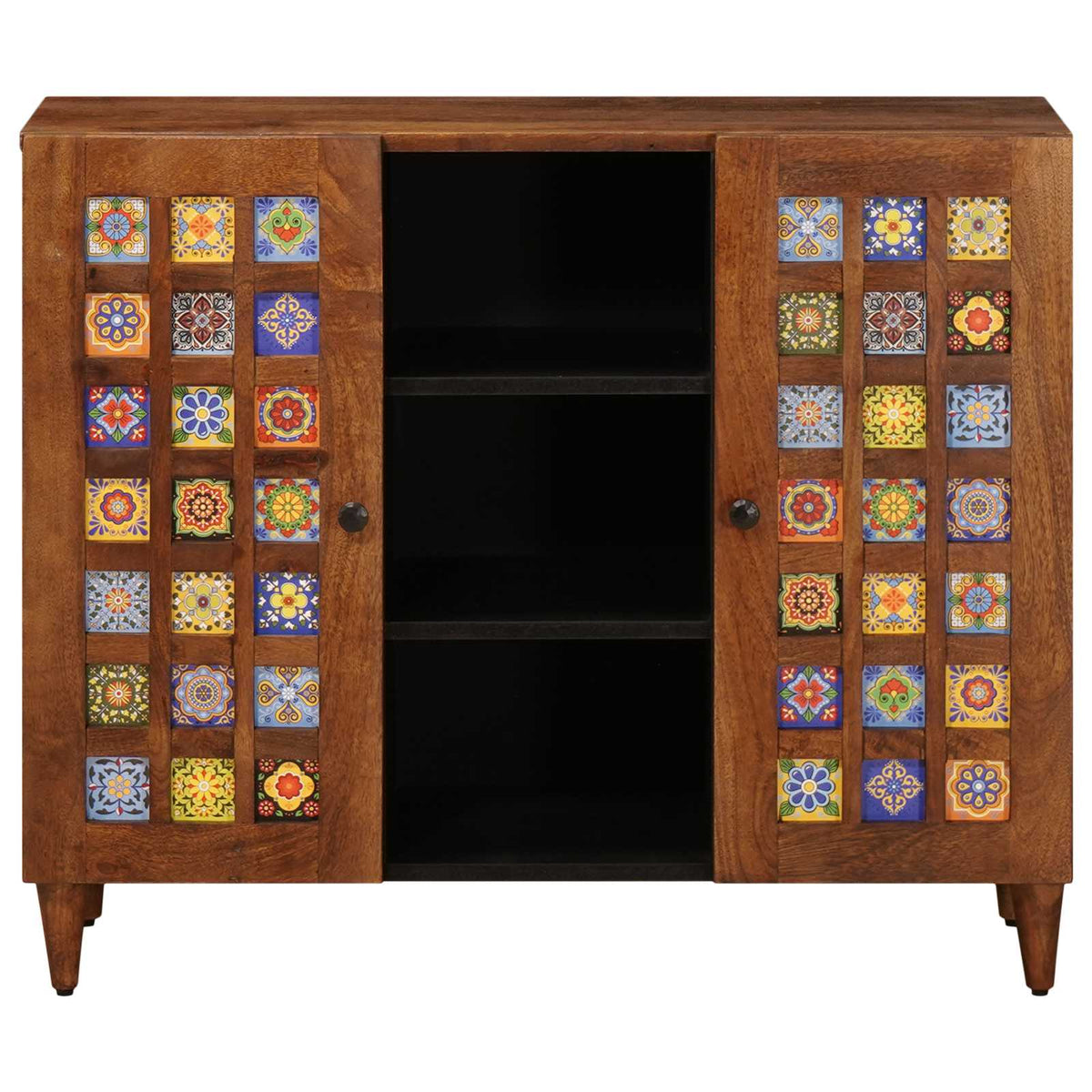 Sideboard With Shelf 90 X 33 X 75 Cm Solid Mango Wood