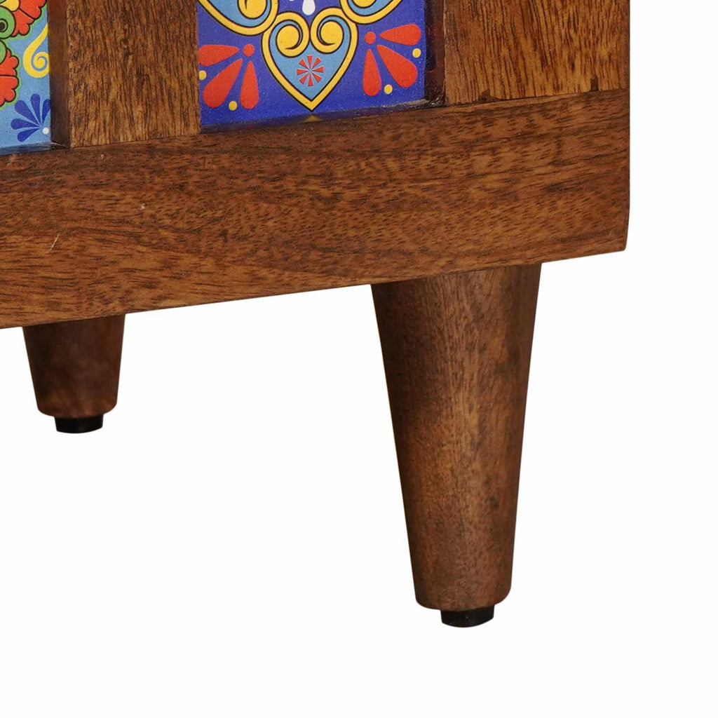 Media Storage Cabinet Highboard Door 60 X 33.5 100 Cm Solid Mango Wood Natural 6