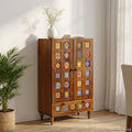 Media Storage Cabinet Highboard Door 60 X 33.5 100 Cm Solid Mango Wood Natural 6