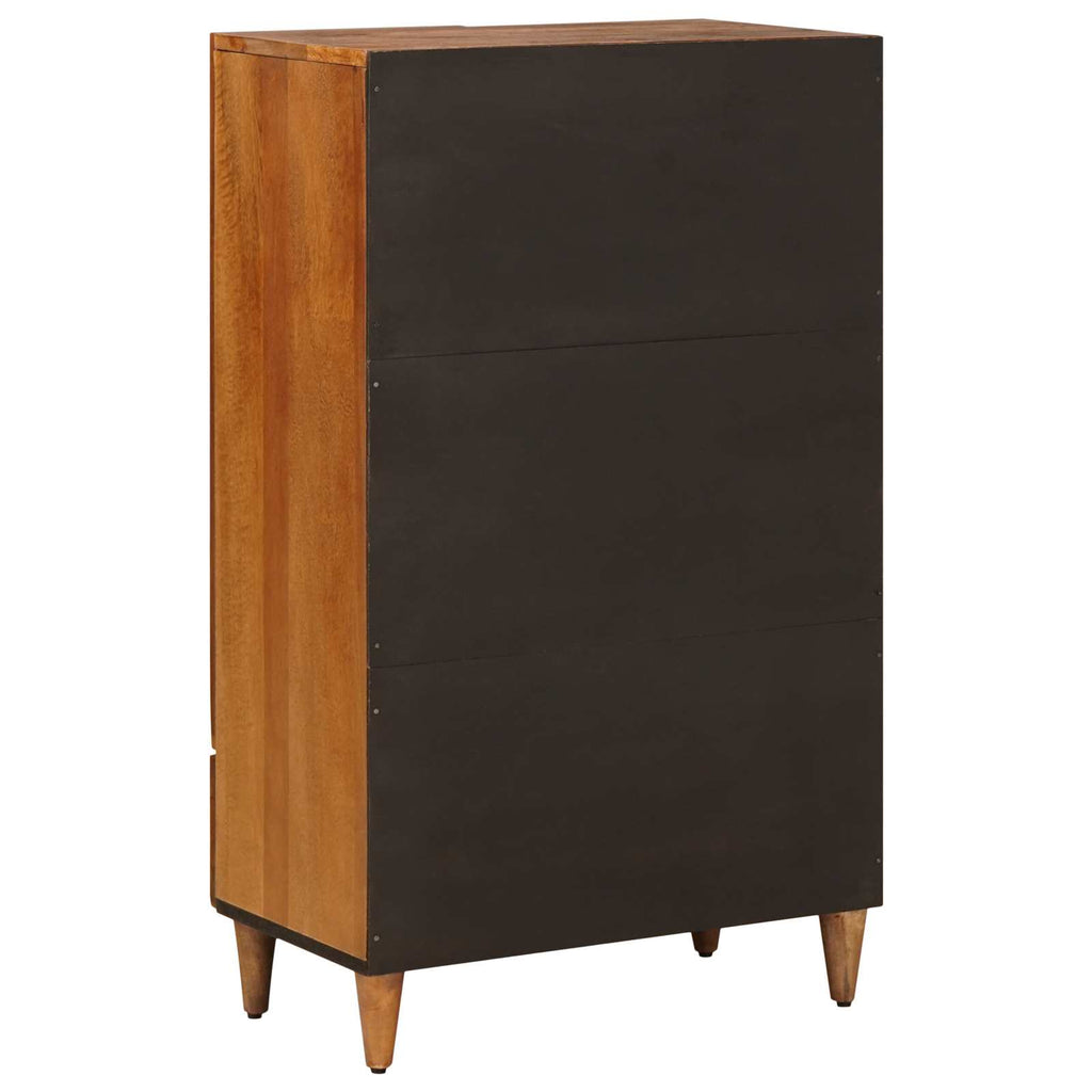 Media Storage Cabinet Highboard Door 60 X 33.5 100 Cm Solid Mango Wood Natural 6