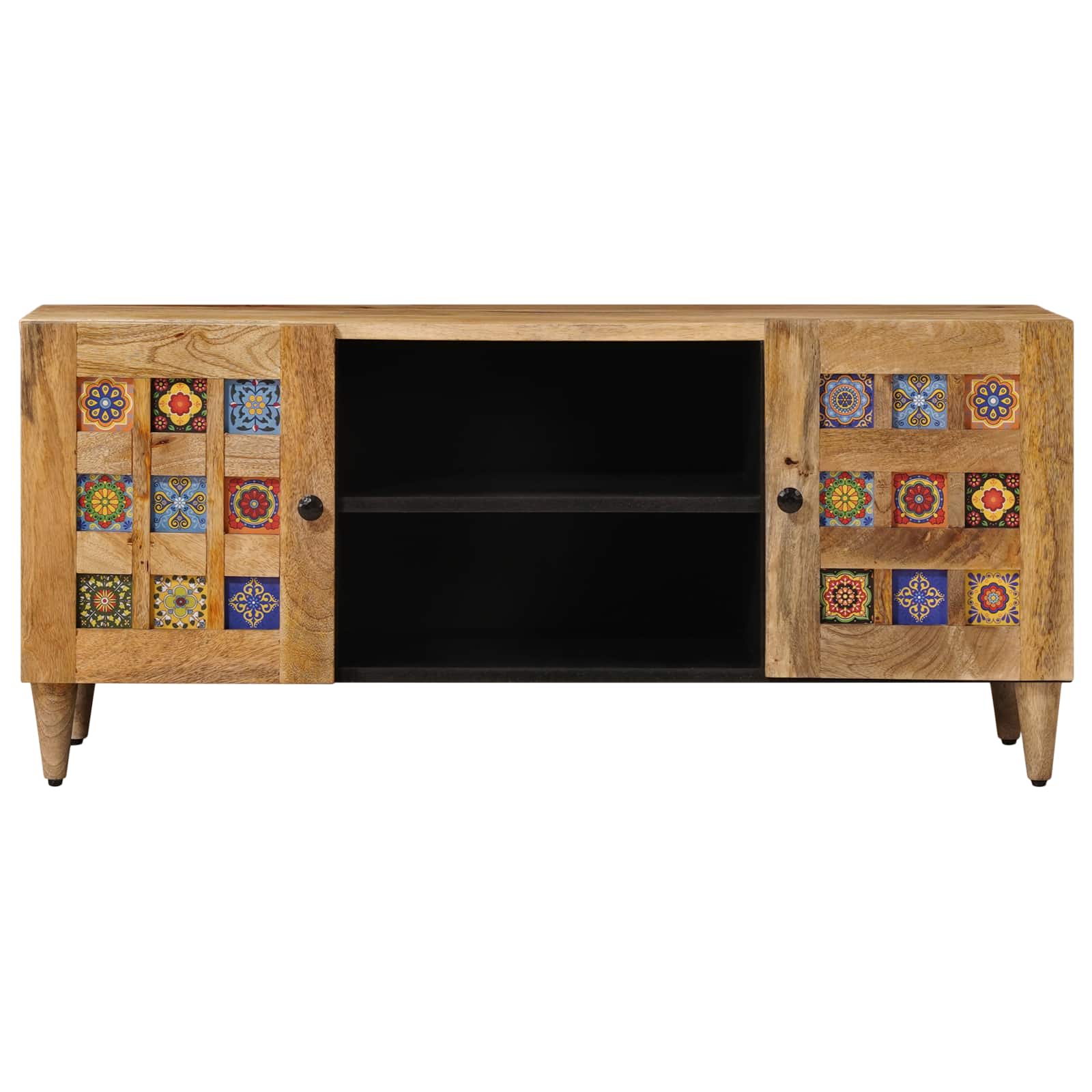 Tv Cabinet With Shelf 105 X 33 X 46 Cm Solid Mango Wood