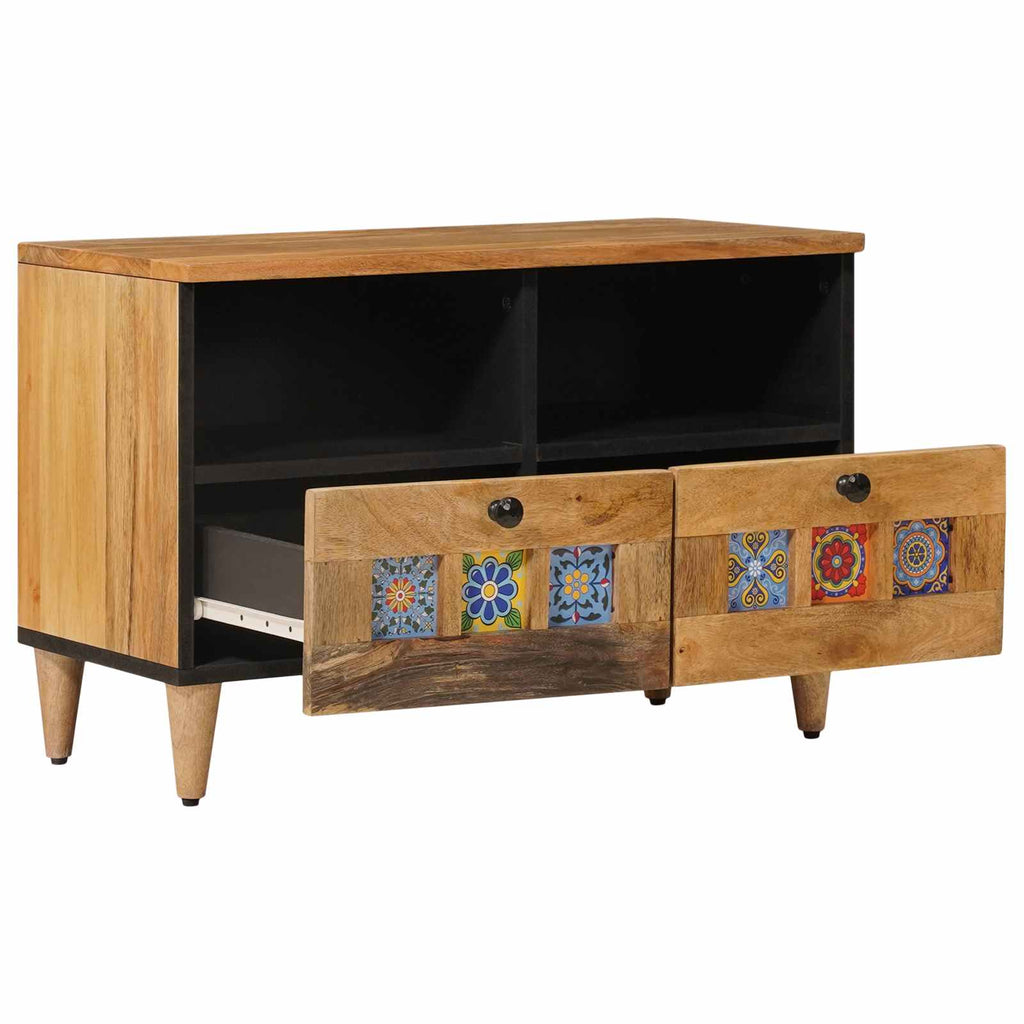 Tv Cabinet With Drawer 70 X 33 X 46 Cm Solid Mango Wood