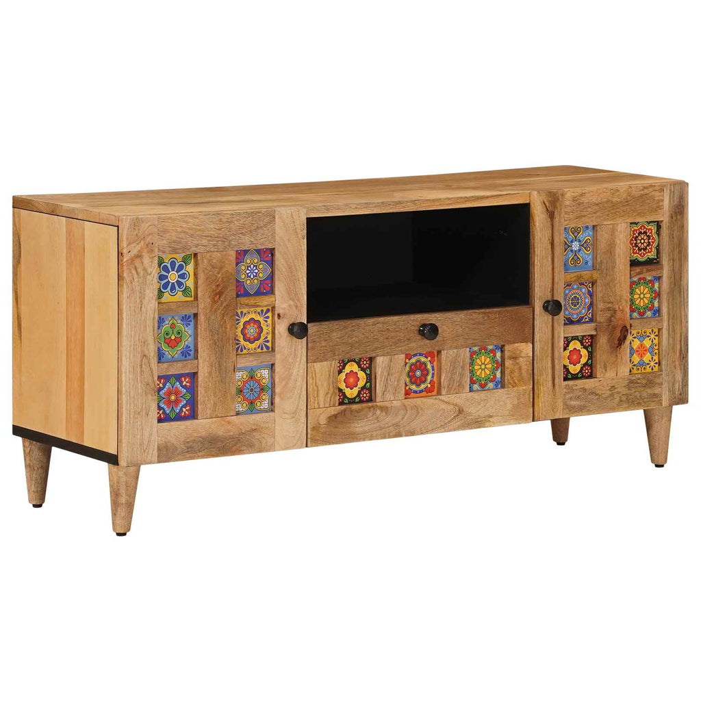 Tv Cabinet 105 X 33.5 X 46 Cm Solid Mango Wood