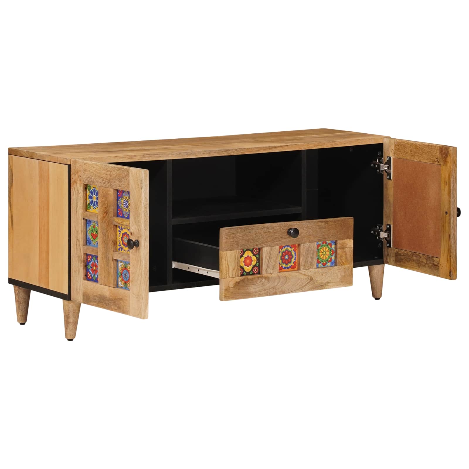 Tv Cabinet 105 X 33.5 X 46 Cm Solid Mango Wood