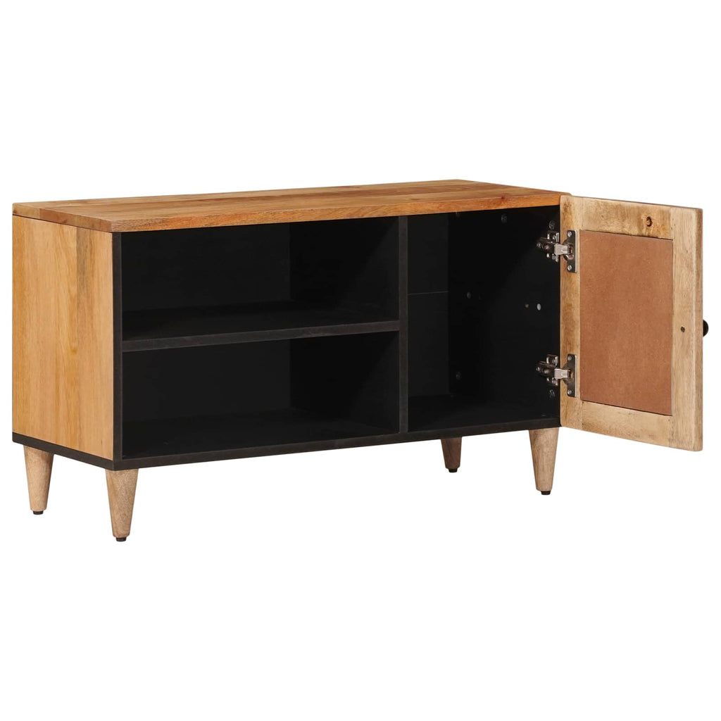 Tv Cabinet With Door 80 X 33 X 46 Cm Solid Mango Wood