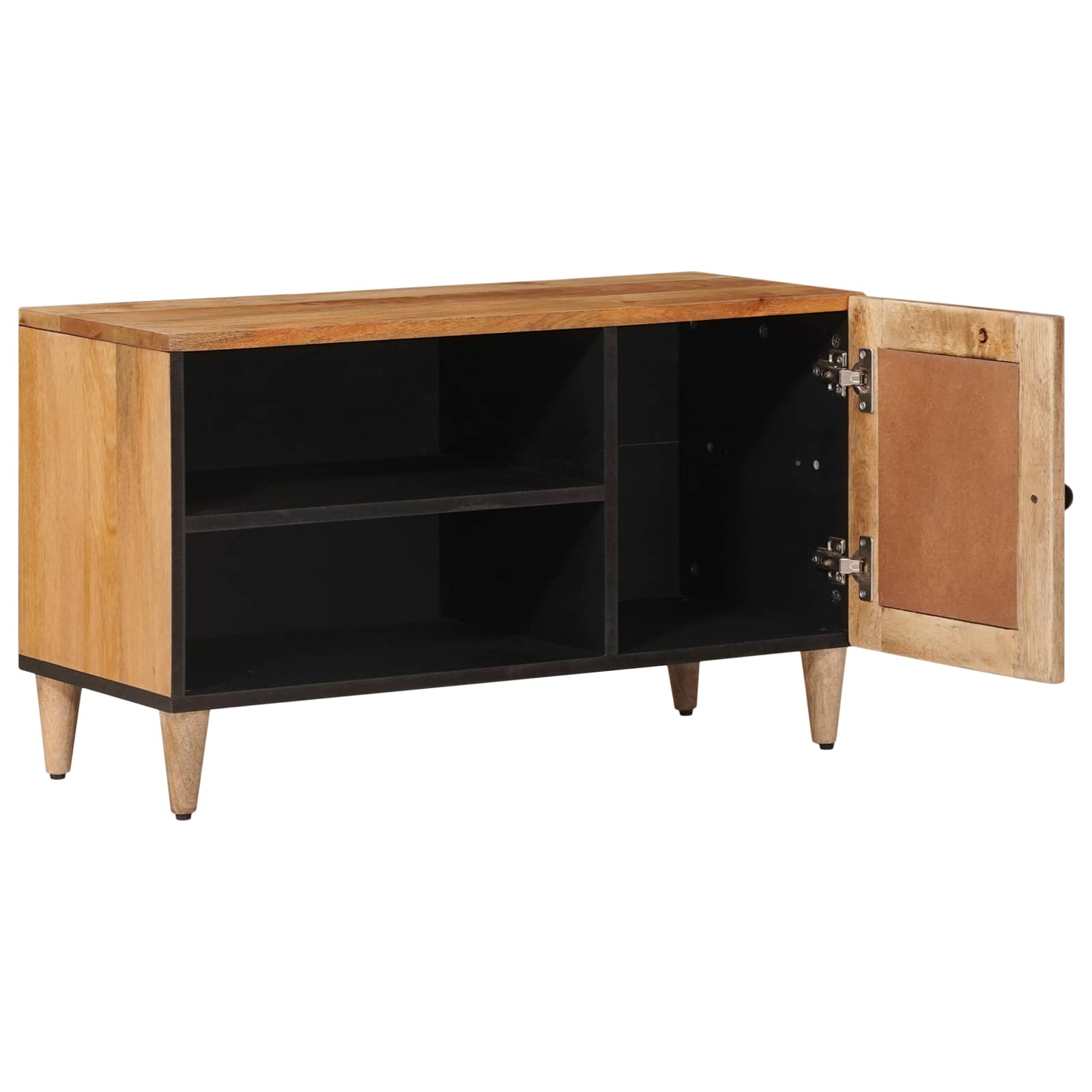Tv Cabinet With Door 80 X 33 X 46 Cm Solid Mango Wood