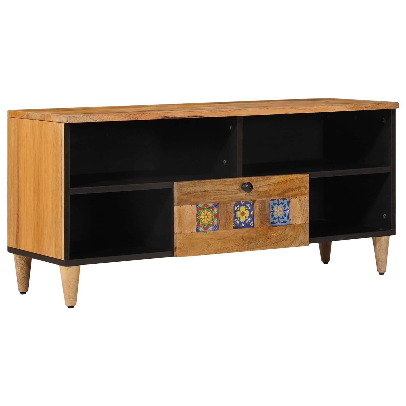 Tv Cabinet With Shelf 100 X 33 X 46 Cm Solid Mango Wood