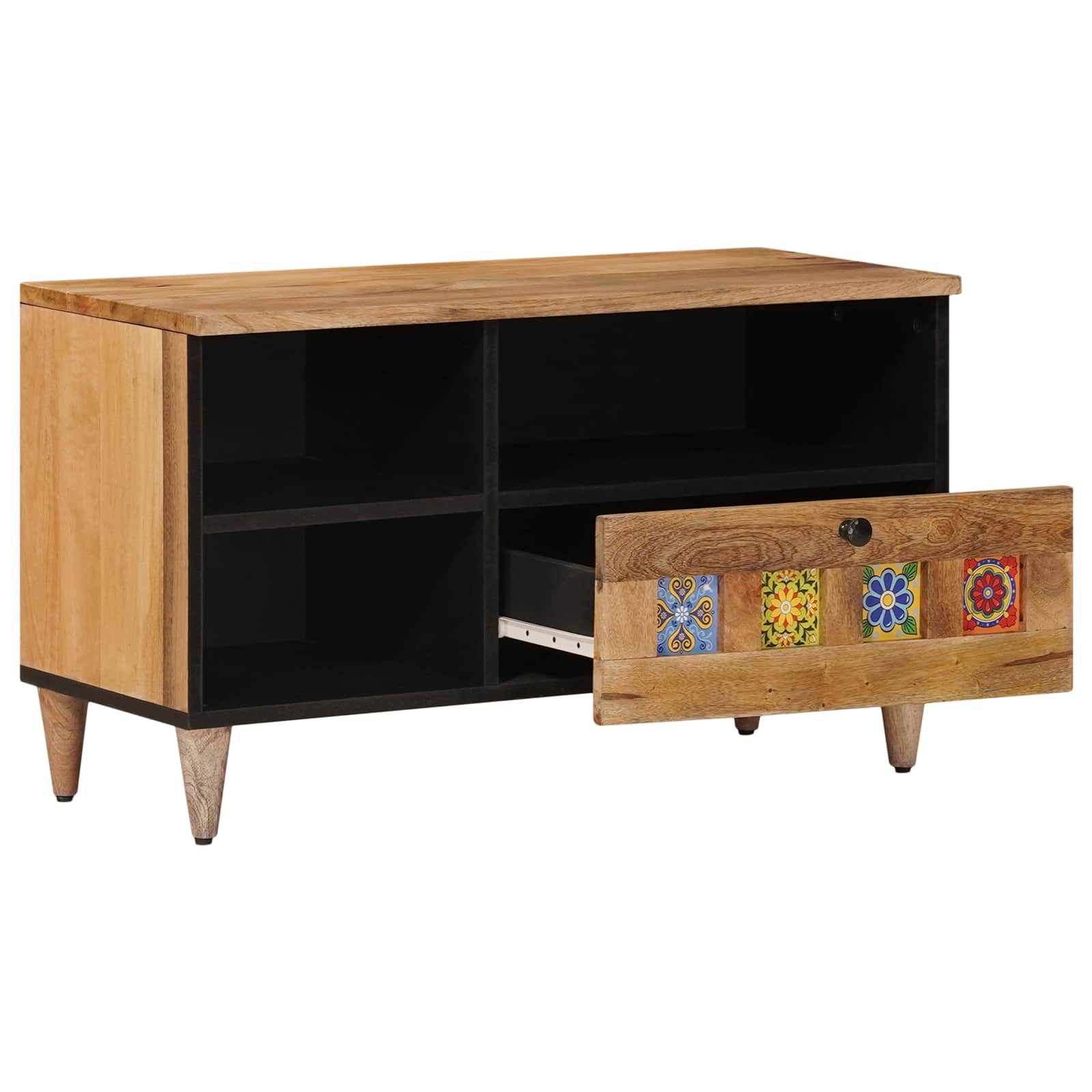 Tv Cabinet With Drawer 80 X 33 X 46 Cm Solid Mango Wood
