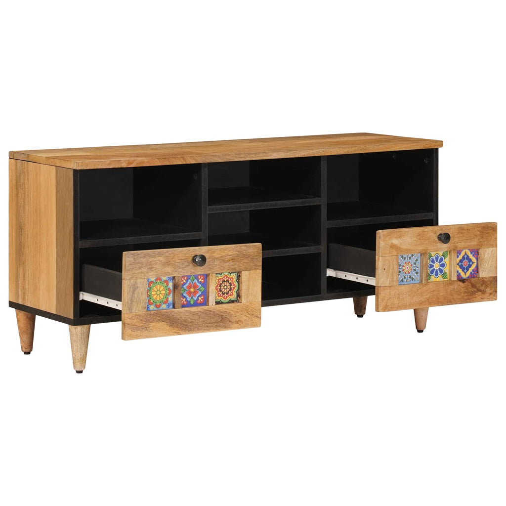 Tv Cabinet With Shelf 100 X 33 X 46 Cm Solid Mango Wood