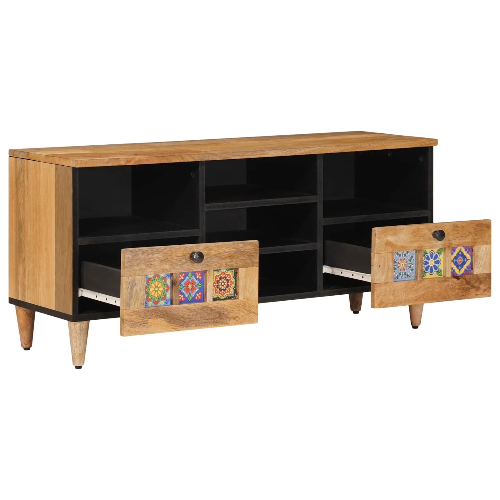 Tv Cabinet With Shelf 100 X 33 X 46 Cm Solid Mango Wood