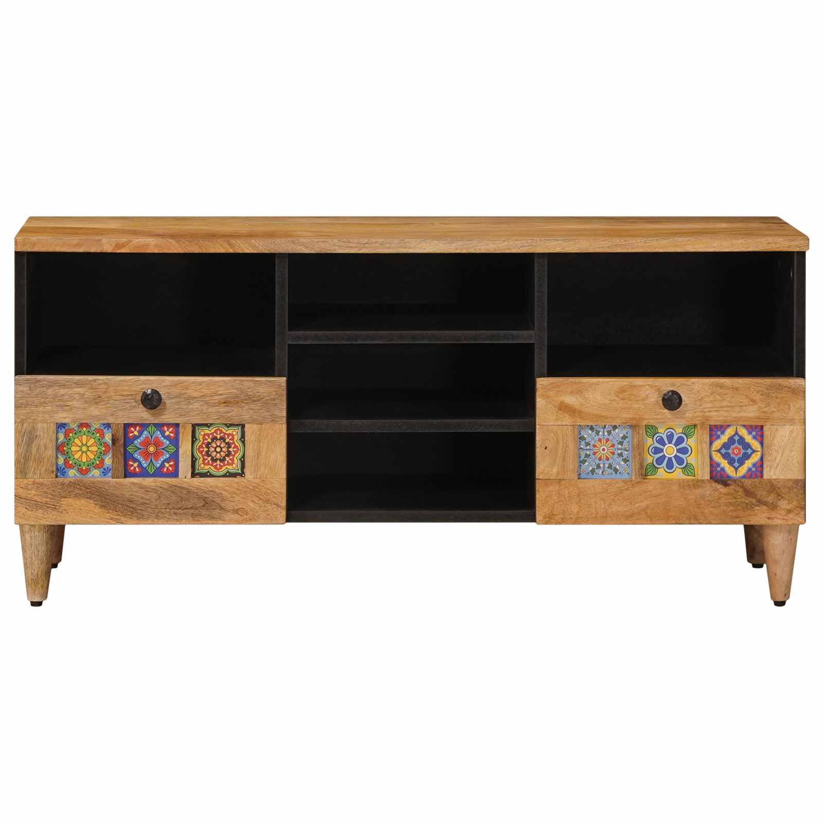 Tv Cabinet With Shelf 100 X 33 X 46 Cm Solid Mango Wood