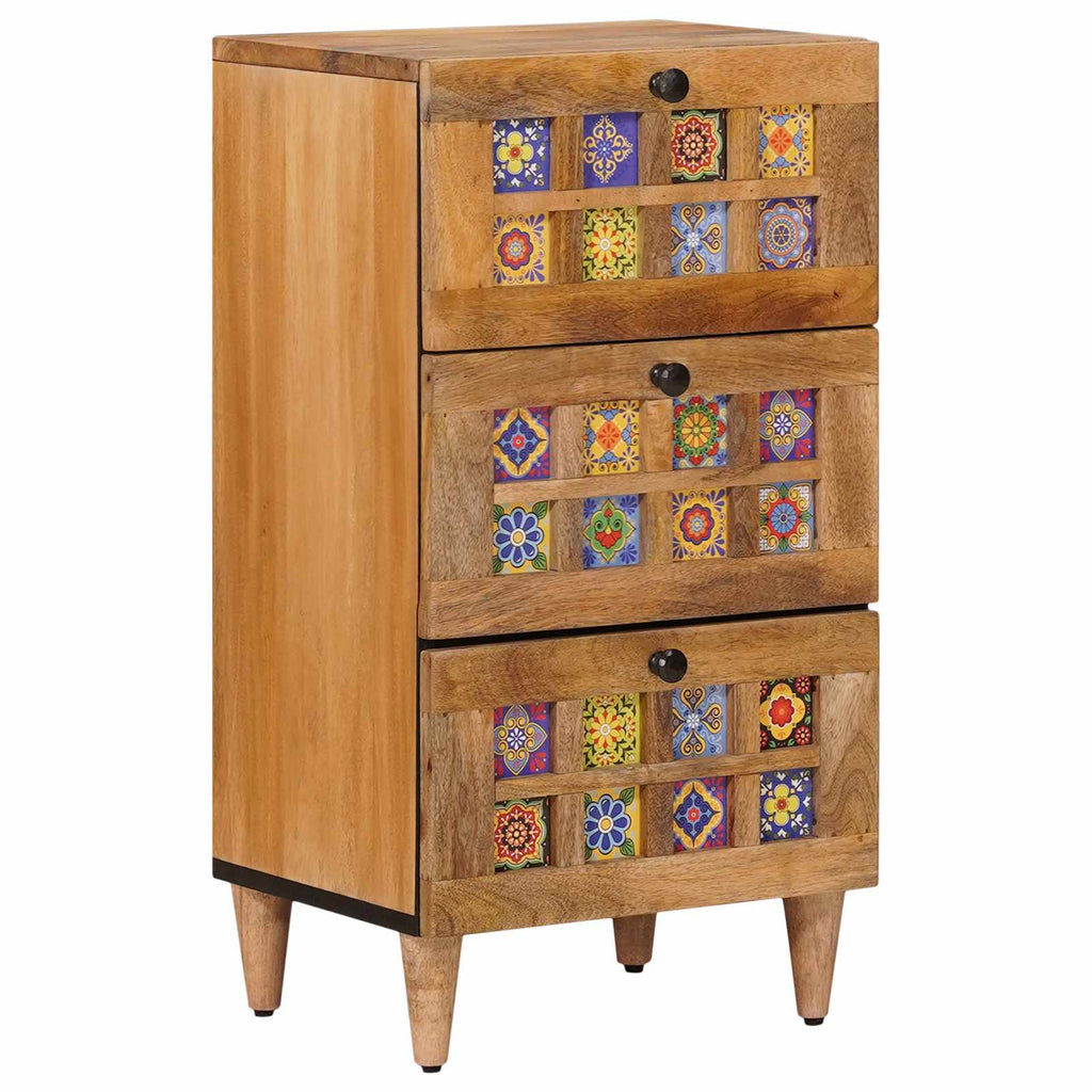 Sideboard With Drawer 40 X 33 X 75 Cm Solid Mango Wood