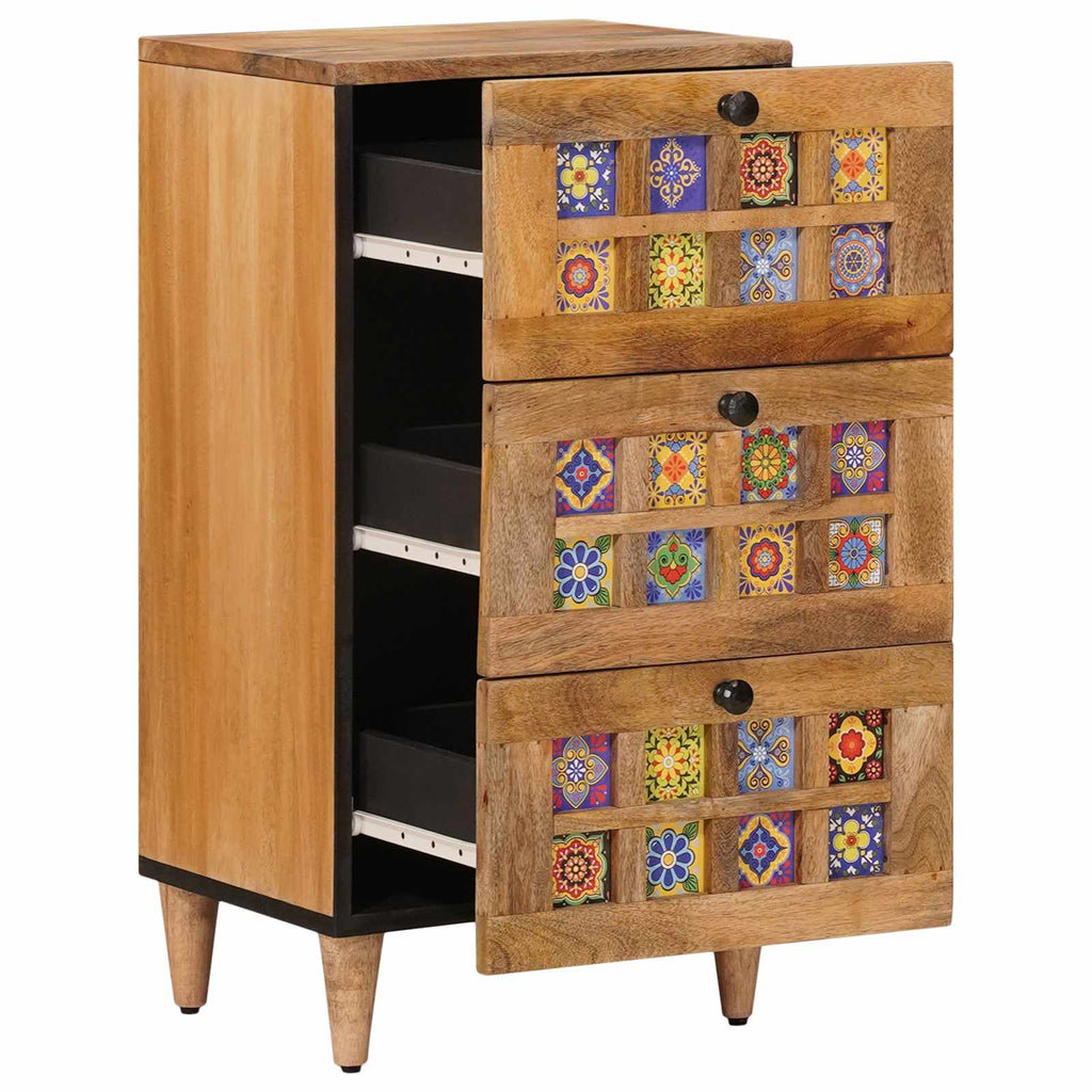 Sideboard With Drawer 40 X 33 X 75 Cm Solid Mango Wood