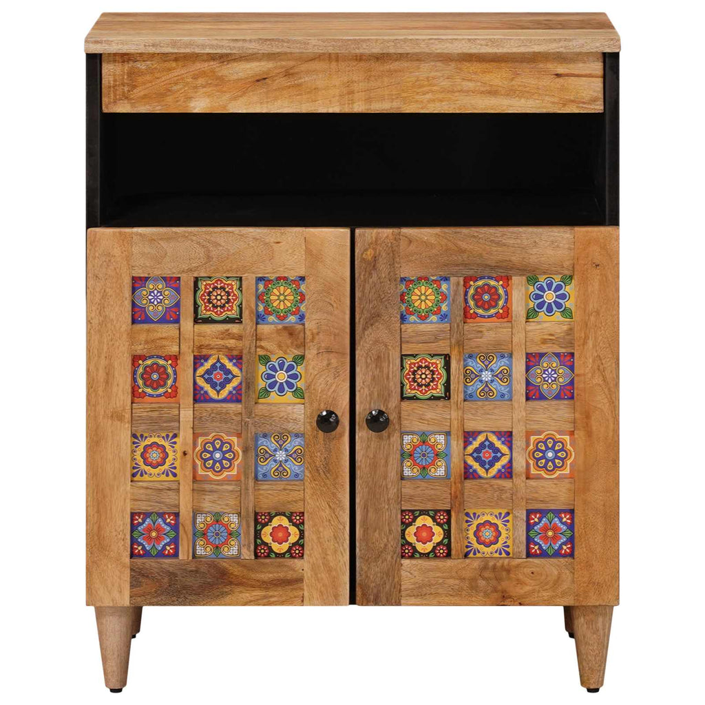 Sideboard With Door 60 X 33.5 X 75 Cm Solid Mango Wood