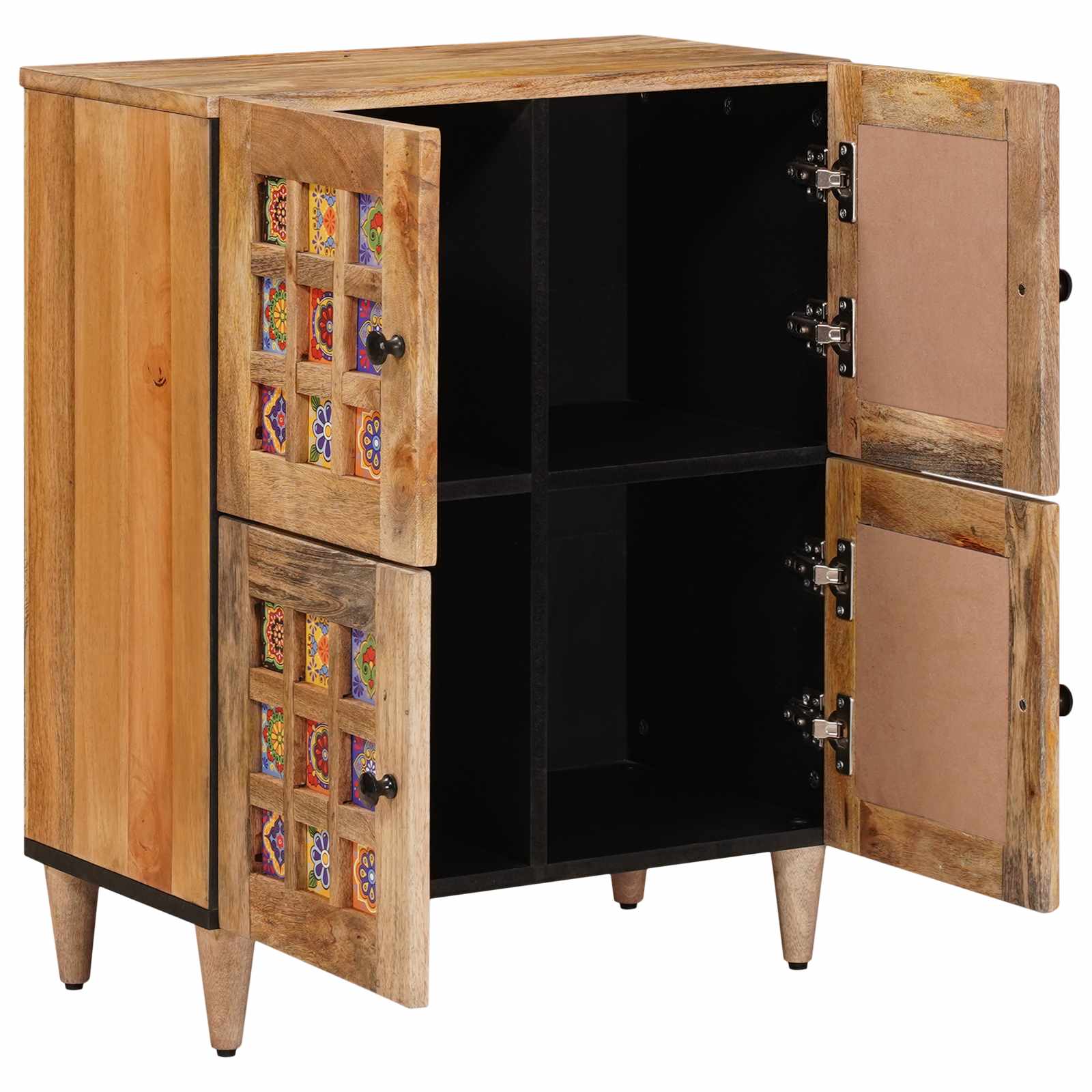 Sideboard With Storage 60 X 33 X 75 Cm Solid Mango Wood