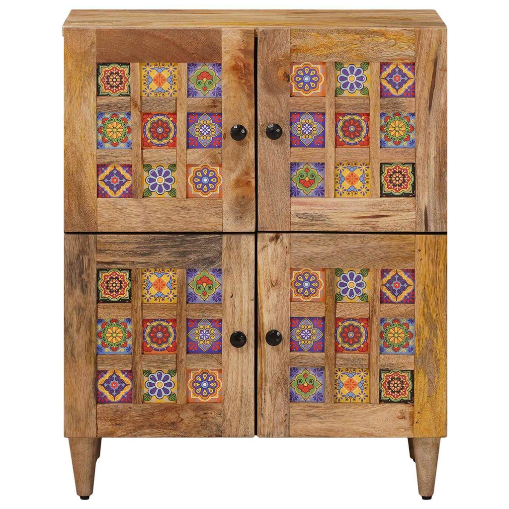 Sideboard With Storage 60 X 33 X 75 Cm Solid Mango Wood