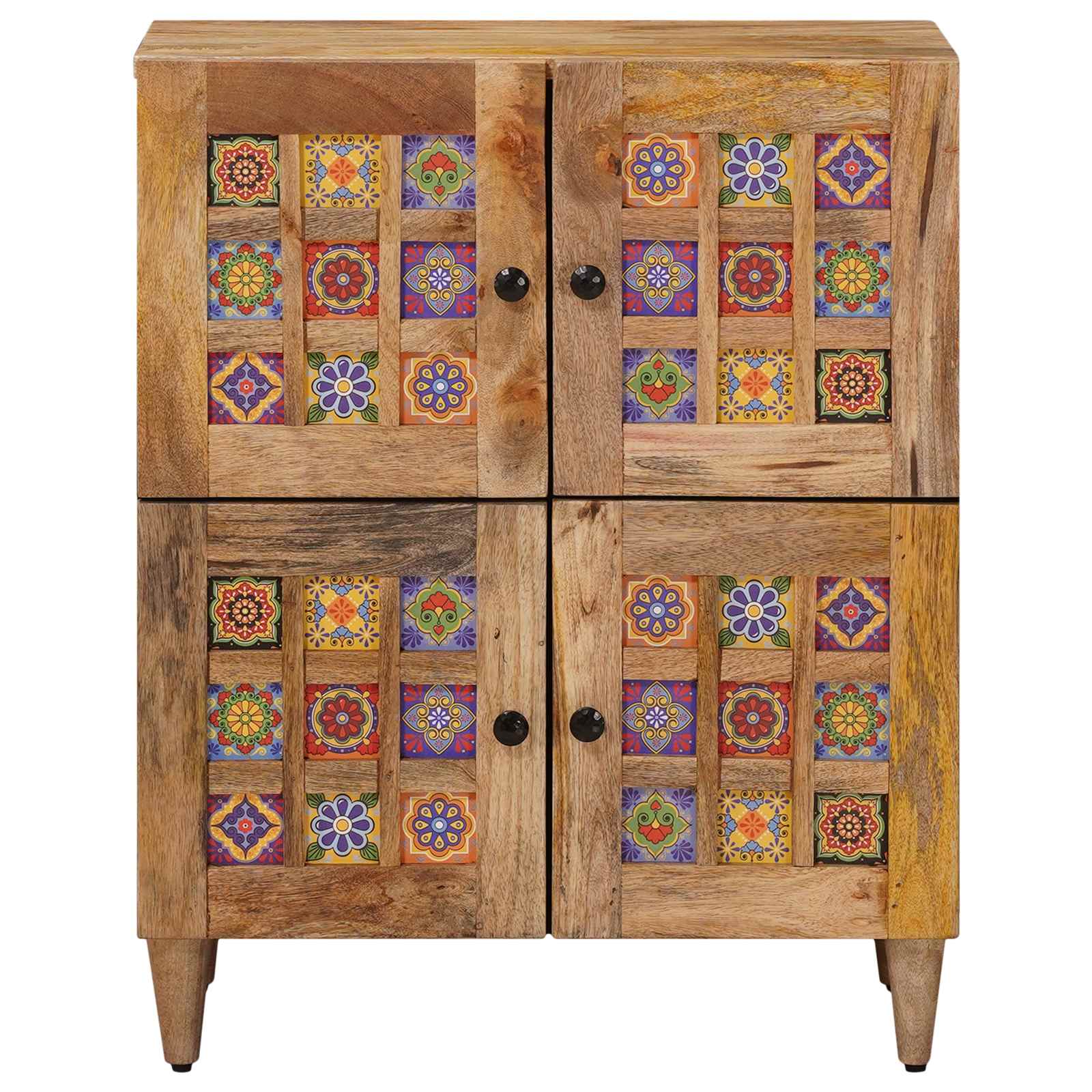 Sideboard With Storage 60 X 33 X 75 Cm Solid Mango Wood