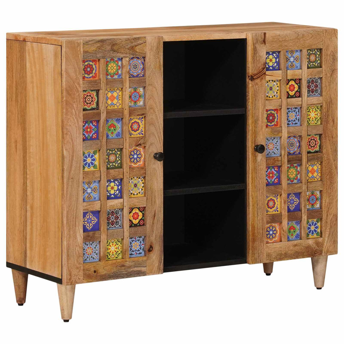 Sideboard With Shelf 90 X 33 X 75 Cm Solid Mango Wood