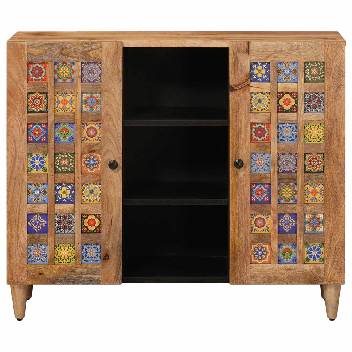 Sideboard With Shelf 90 X 33 X 75 Cm Solid Mango Wood