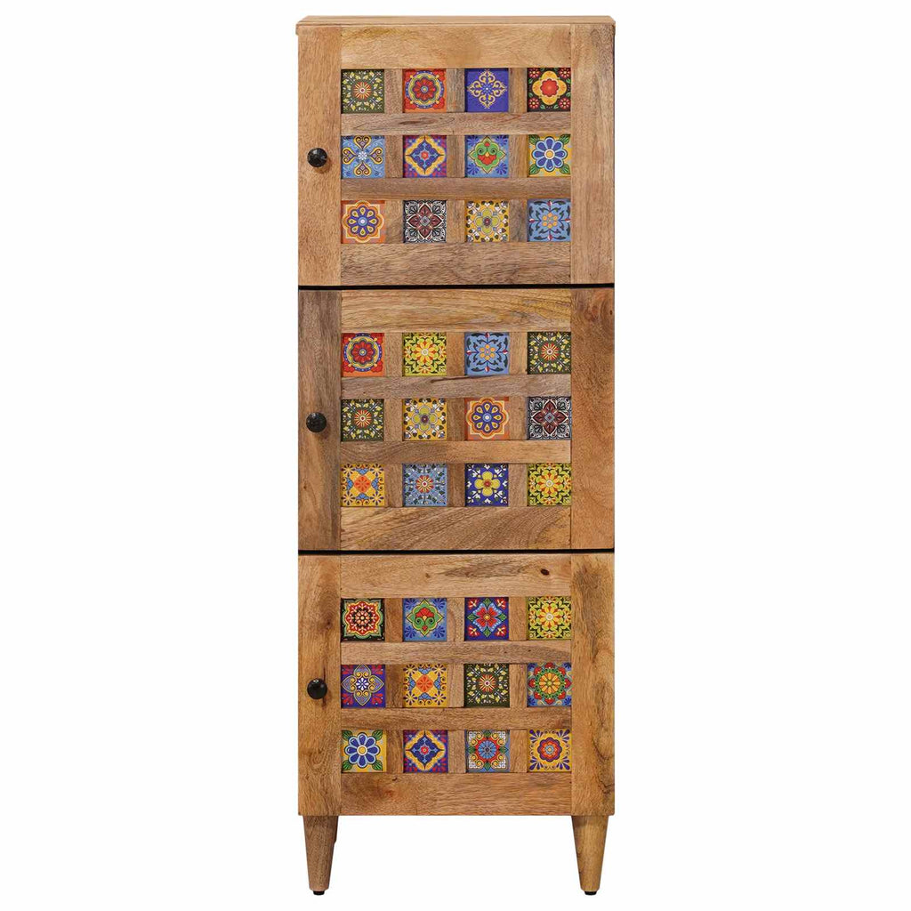 Highboard With Door 40 X 33 X 110 Cm Solid Mango Wood