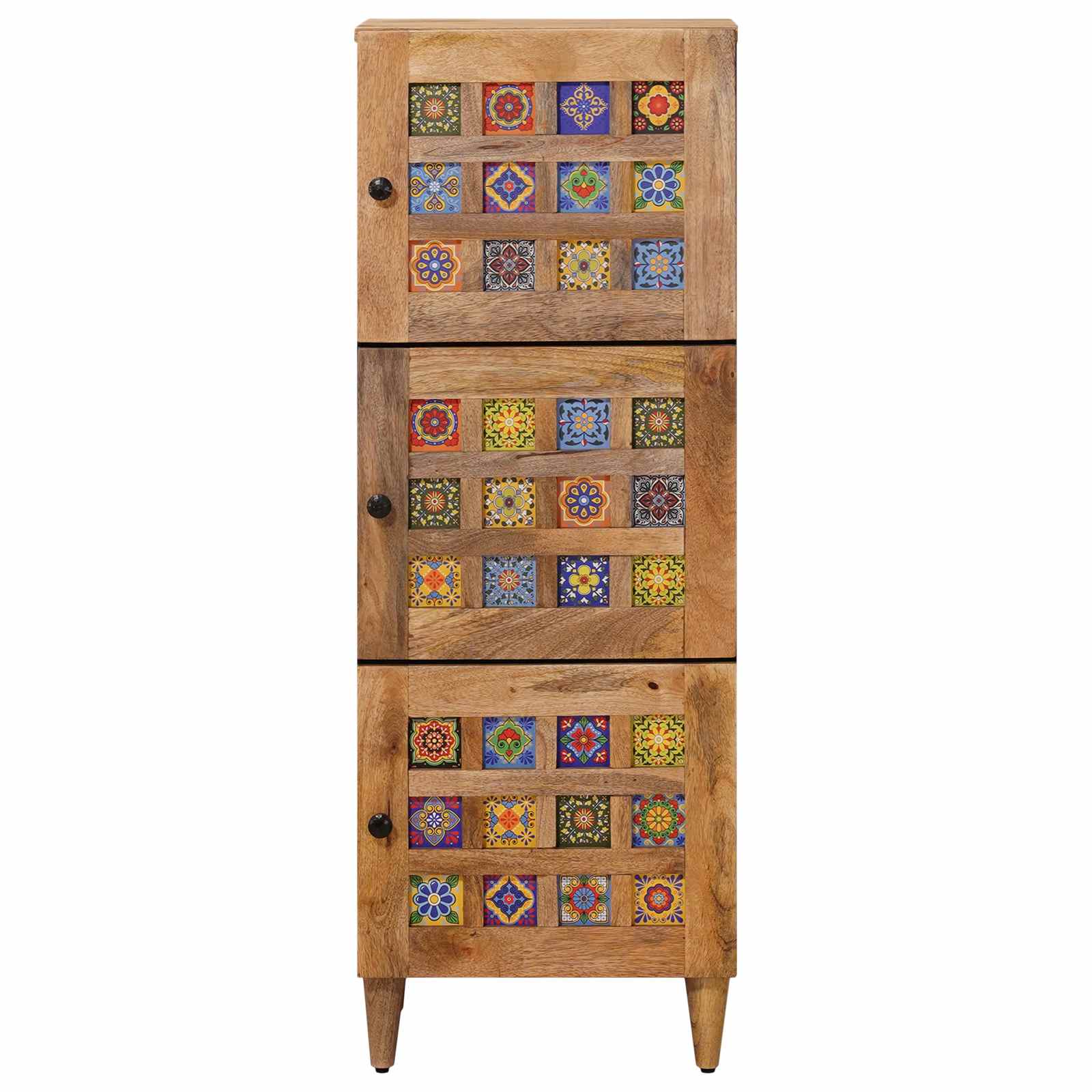 Highboard With Door 40 X 33 X 110 Cm Solid Mango Wood