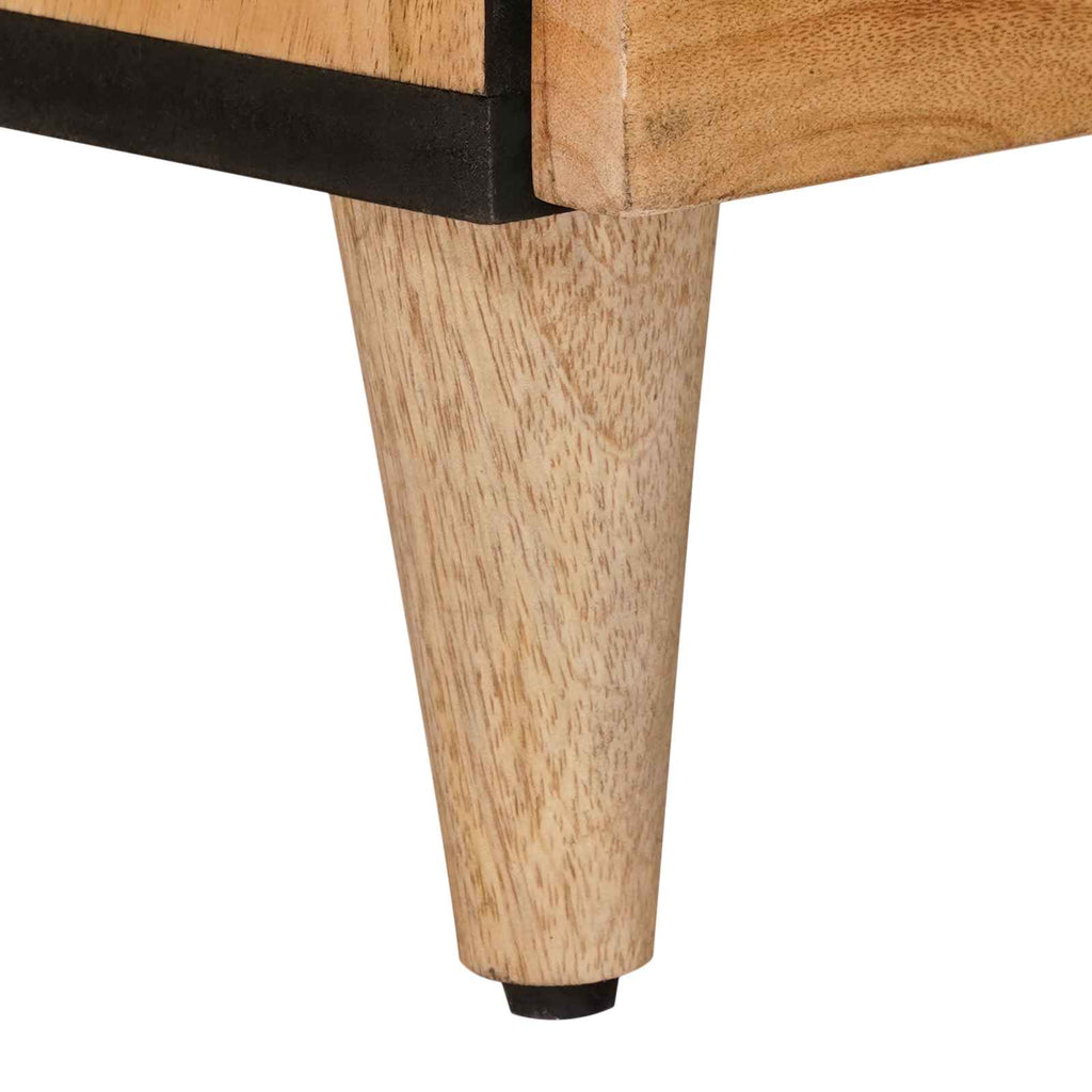 Media Storage Cabinet Highboard Door 60 X 33.5 100 Cm Solid Mango Wood Natural 6