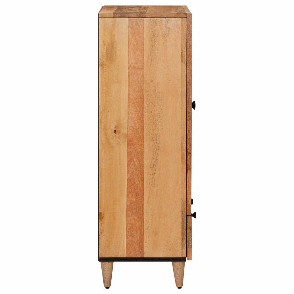 Media Storage Cabinet Highboard Door 60 X 33.5 100 Cm Solid Mango Wood Natural 6