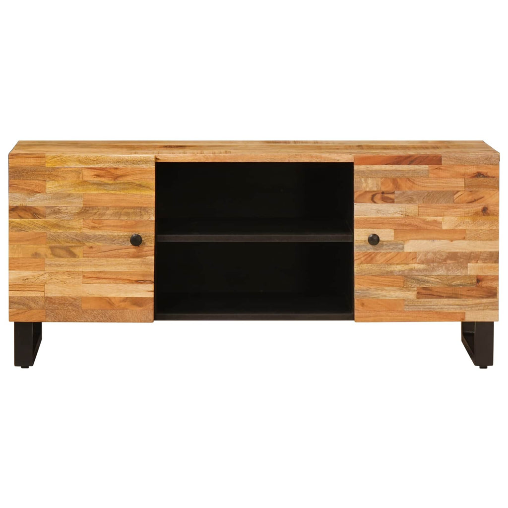 Tv Cabinet With Storage Brown 105 X 33 X 46 Cm Solid Mango Wood