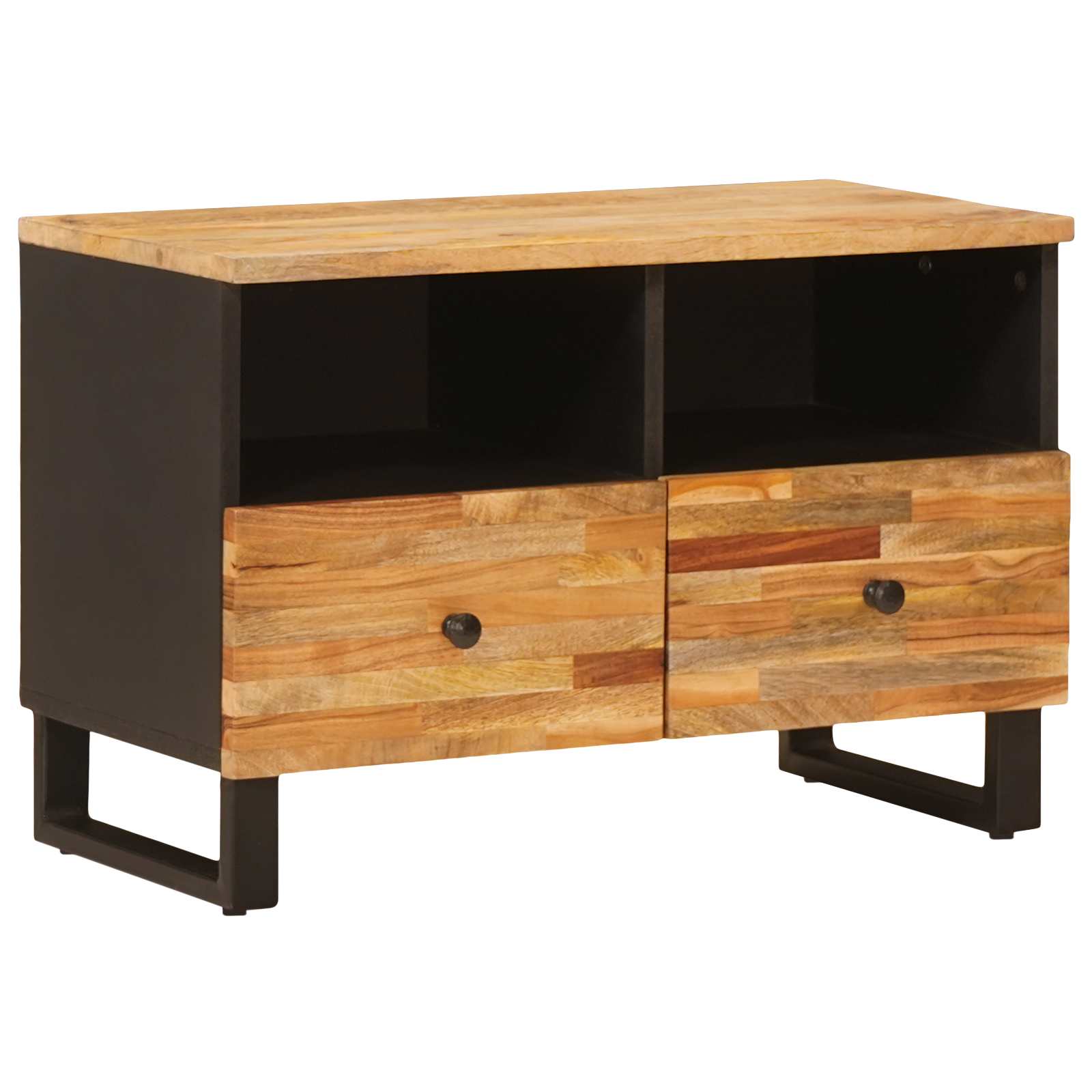 Tv Cabinet With Storage Brown 70 X 33 X 46 Cm Solid Mango Wood