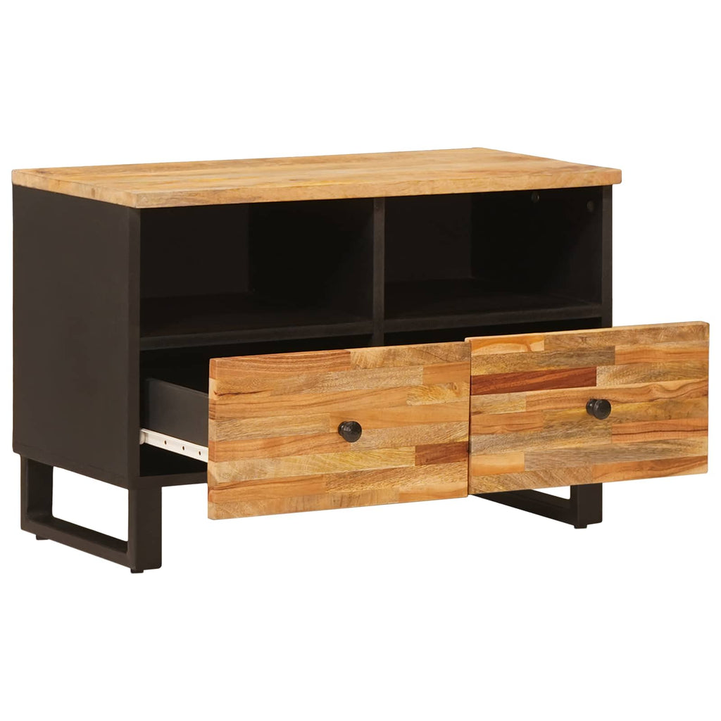 Tv Cabinet With Storage Brown 70 X 33 X 46 Cm Solid Mango Wood