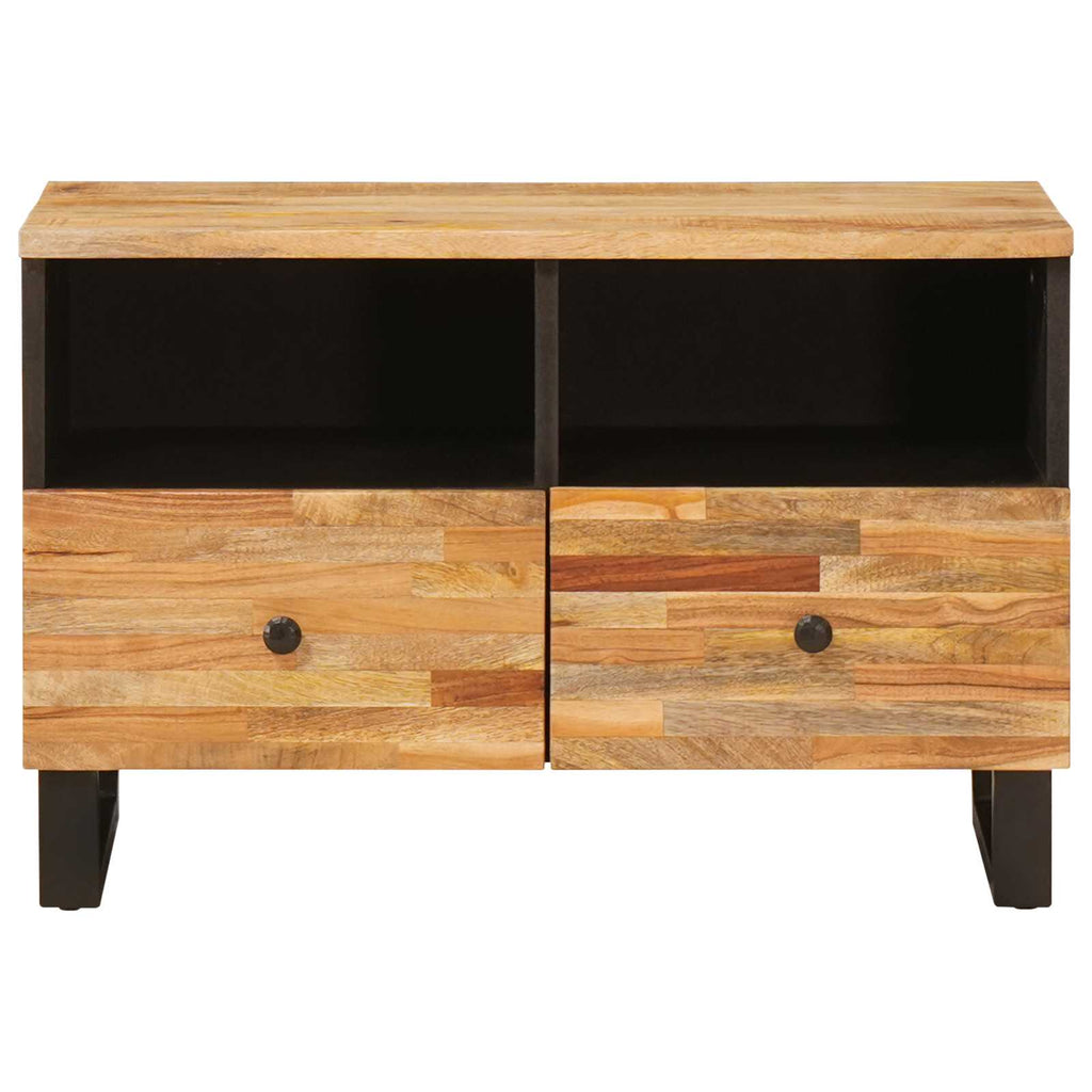 Tv Cabinet With Storage Brown 70 X 33 X 46 Cm Solid Mango Wood