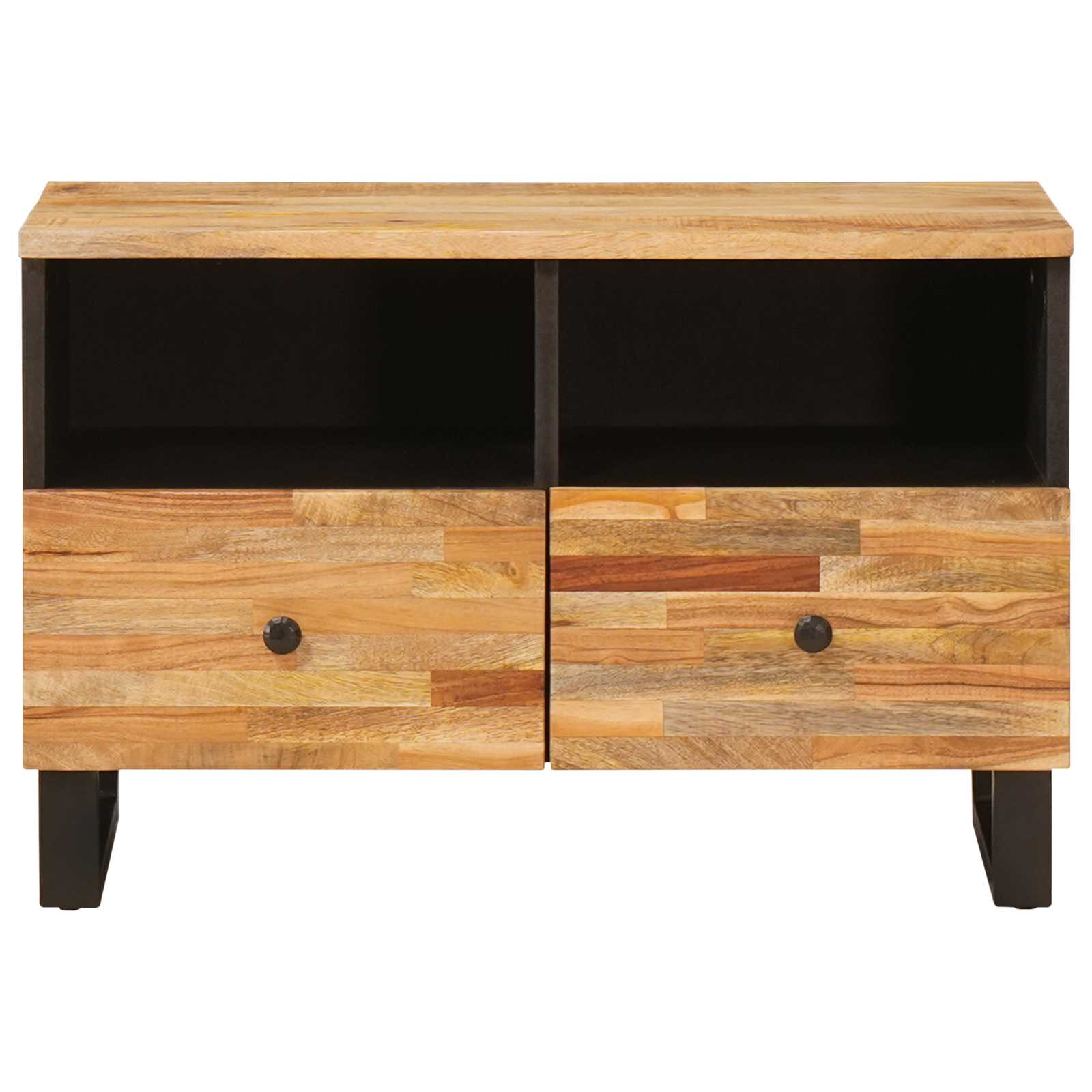 Tv Cabinet With Storage Brown 70 X 33 X 46 Cm Solid Mango Wood