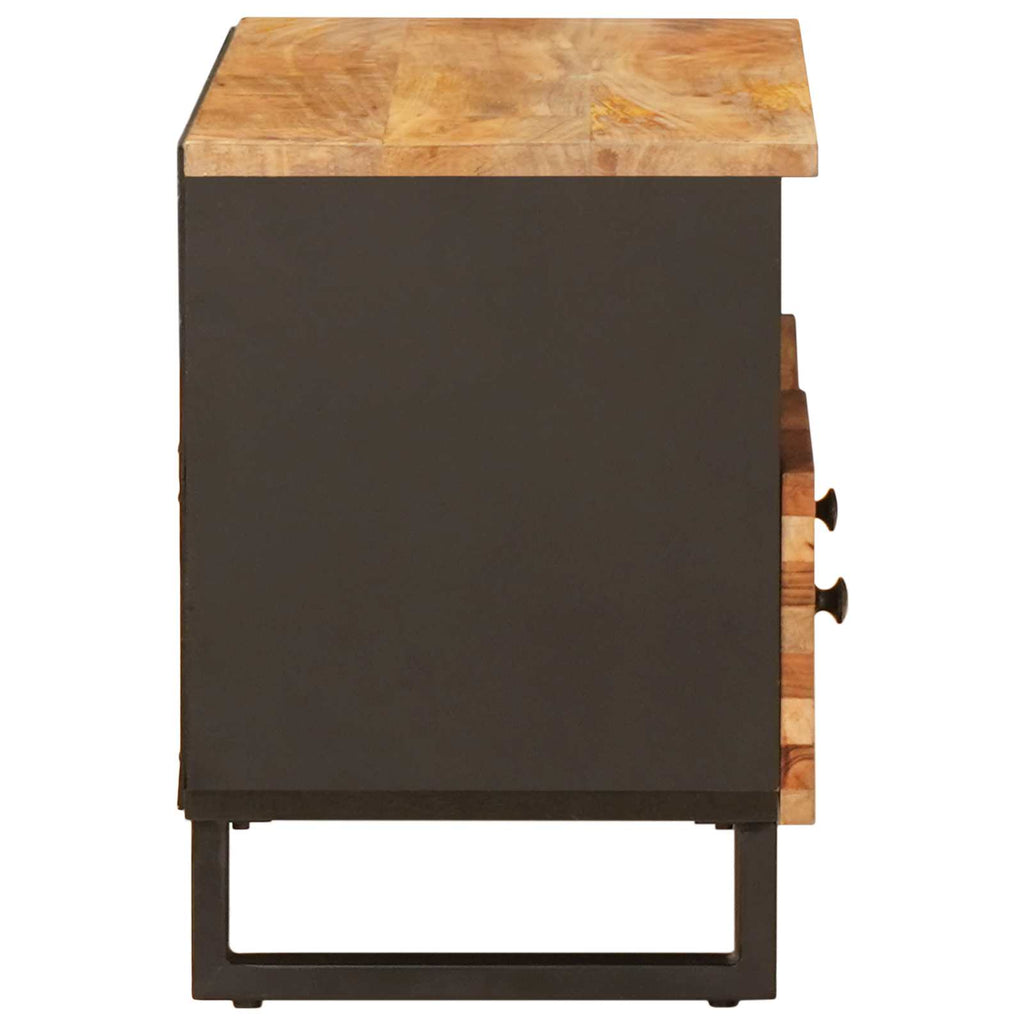 Tv Cabinet With Storage Brown 70 X 33 X 46 Cm Solid Mango Wood