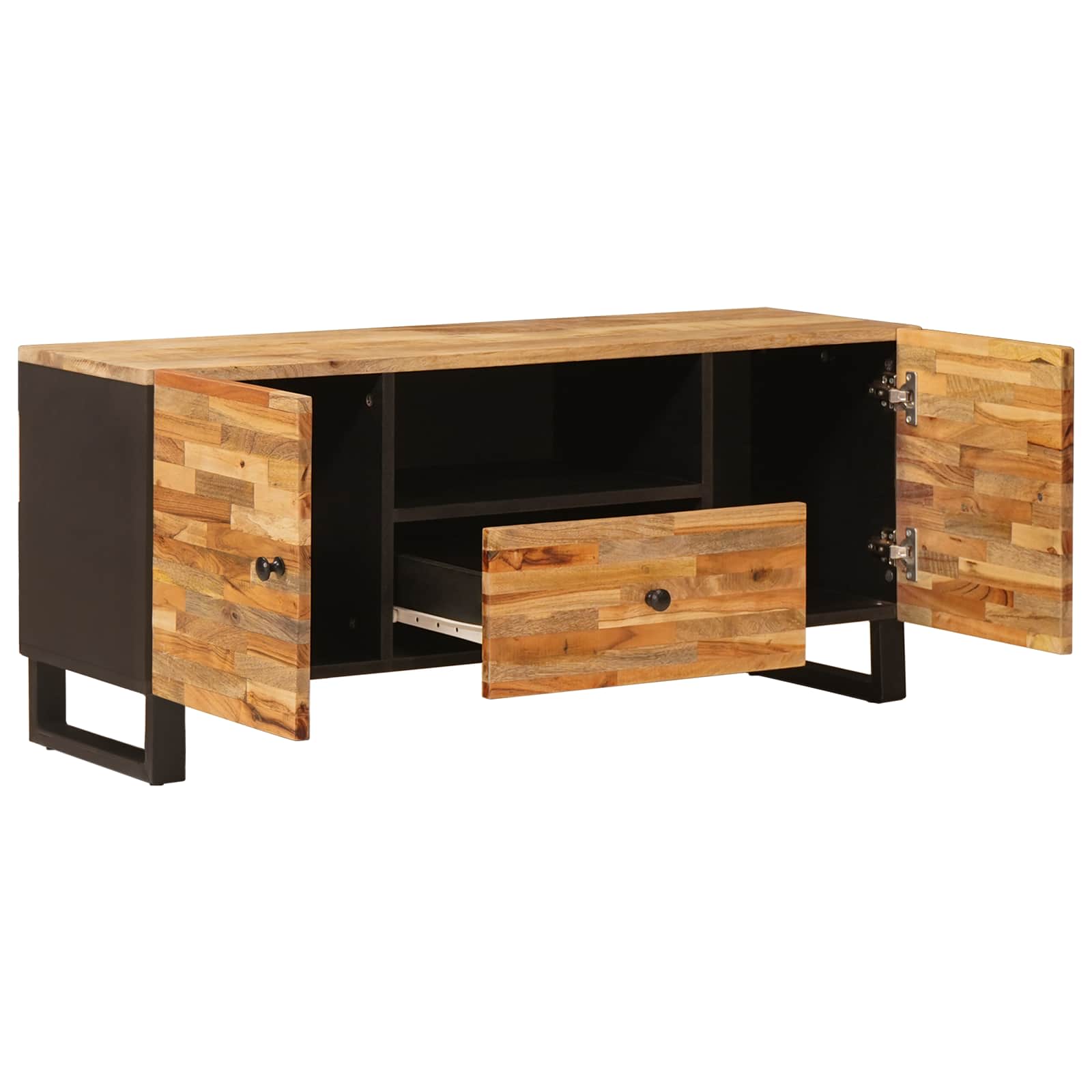 Tv Cabinet With Shelf Brown 105 X 33 X 46 Cm Solid Mango Wood