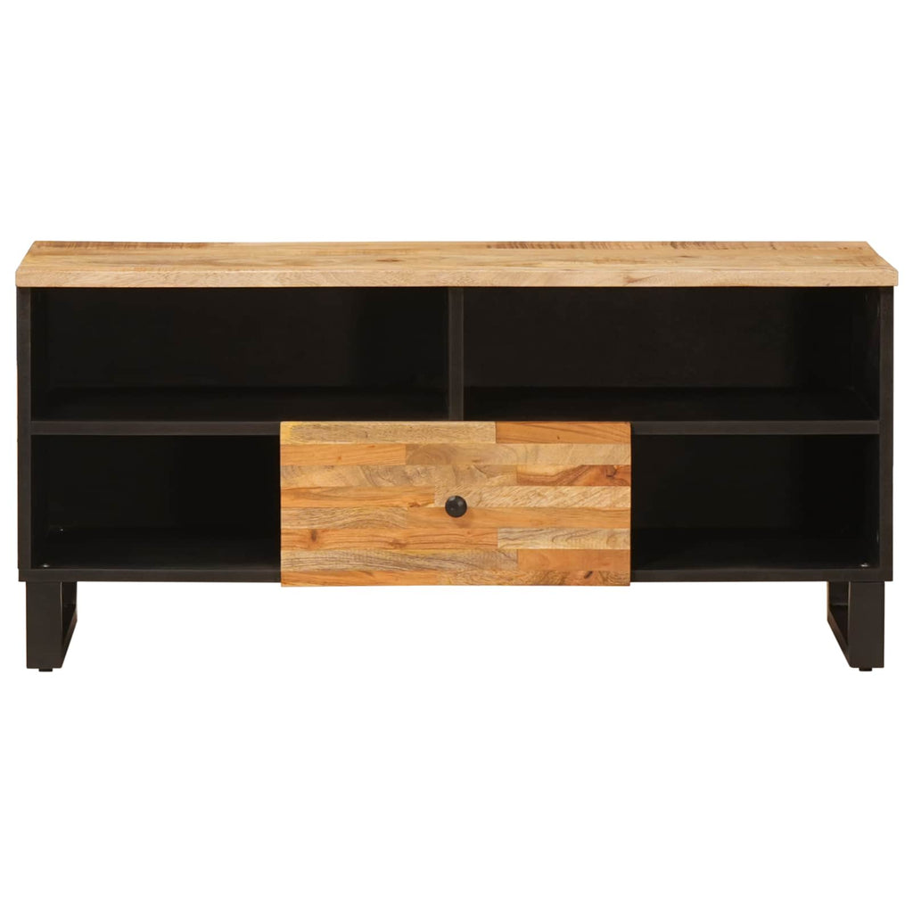 Tv Cabinet With Drawer Brown 100 X 33 X 46 Cm Solid Mango Wood