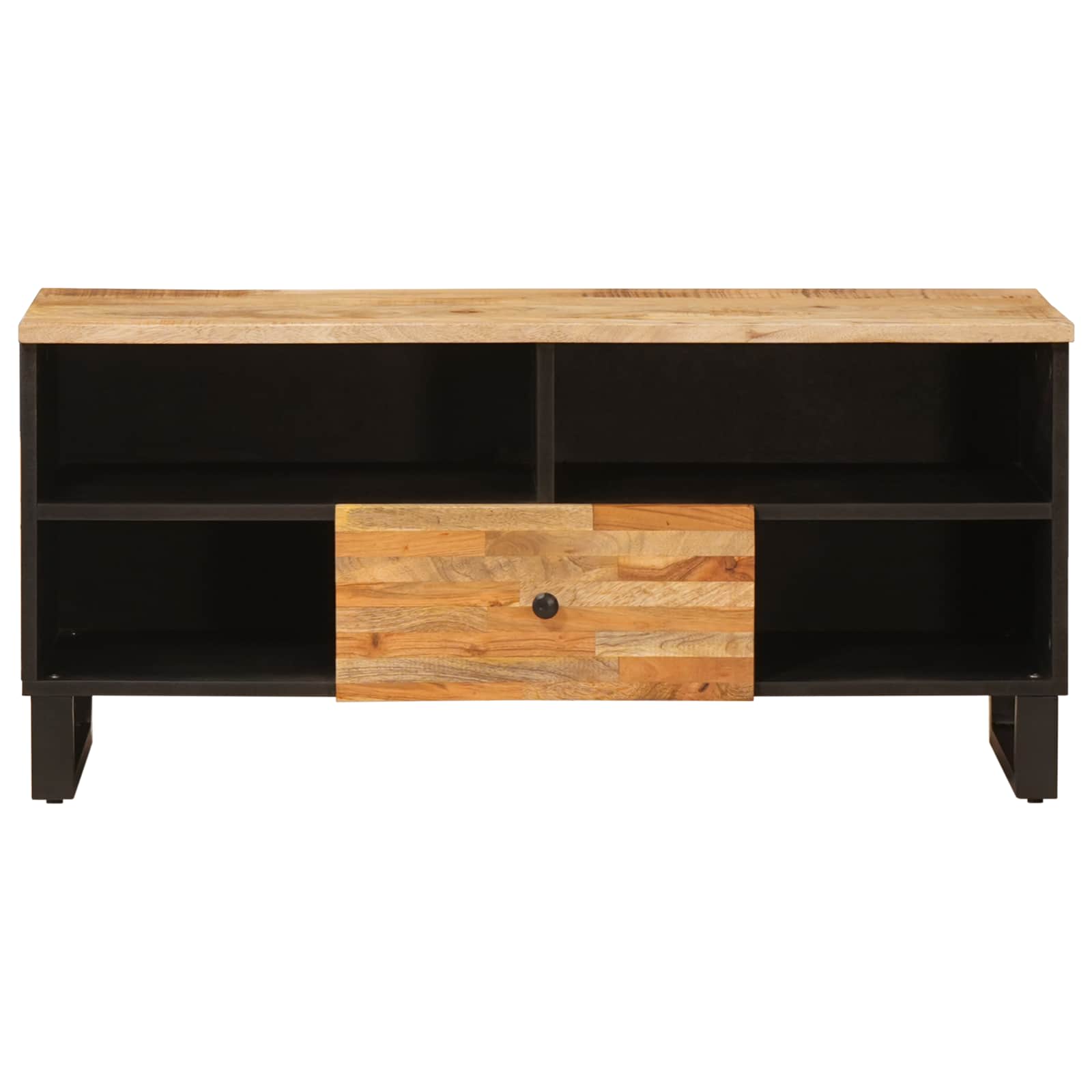 Tv Cabinet With Drawer Brown 100 X 33 X 46 Cm Solid Mango Wood