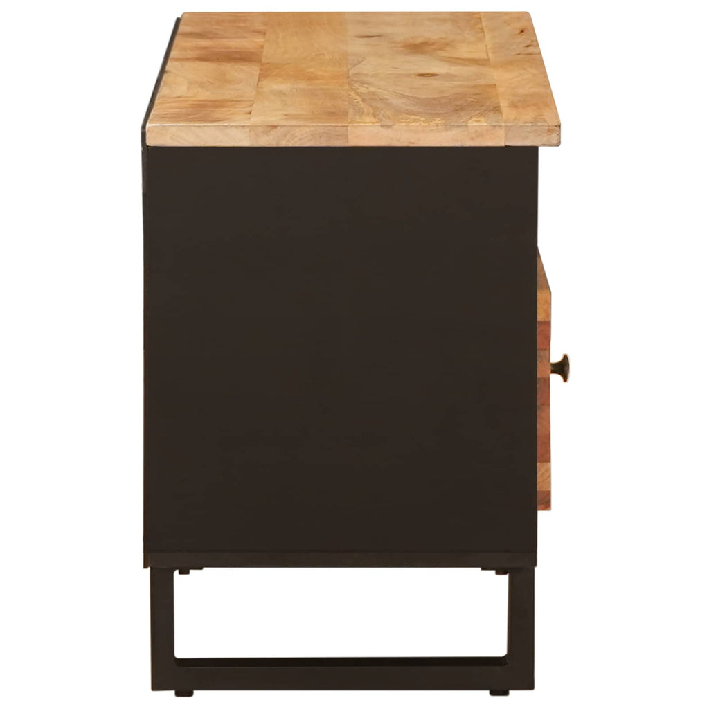 Tv Cabinet With Drawer Brown 100 X 33 X 46 Cm Solid Mango Wood
