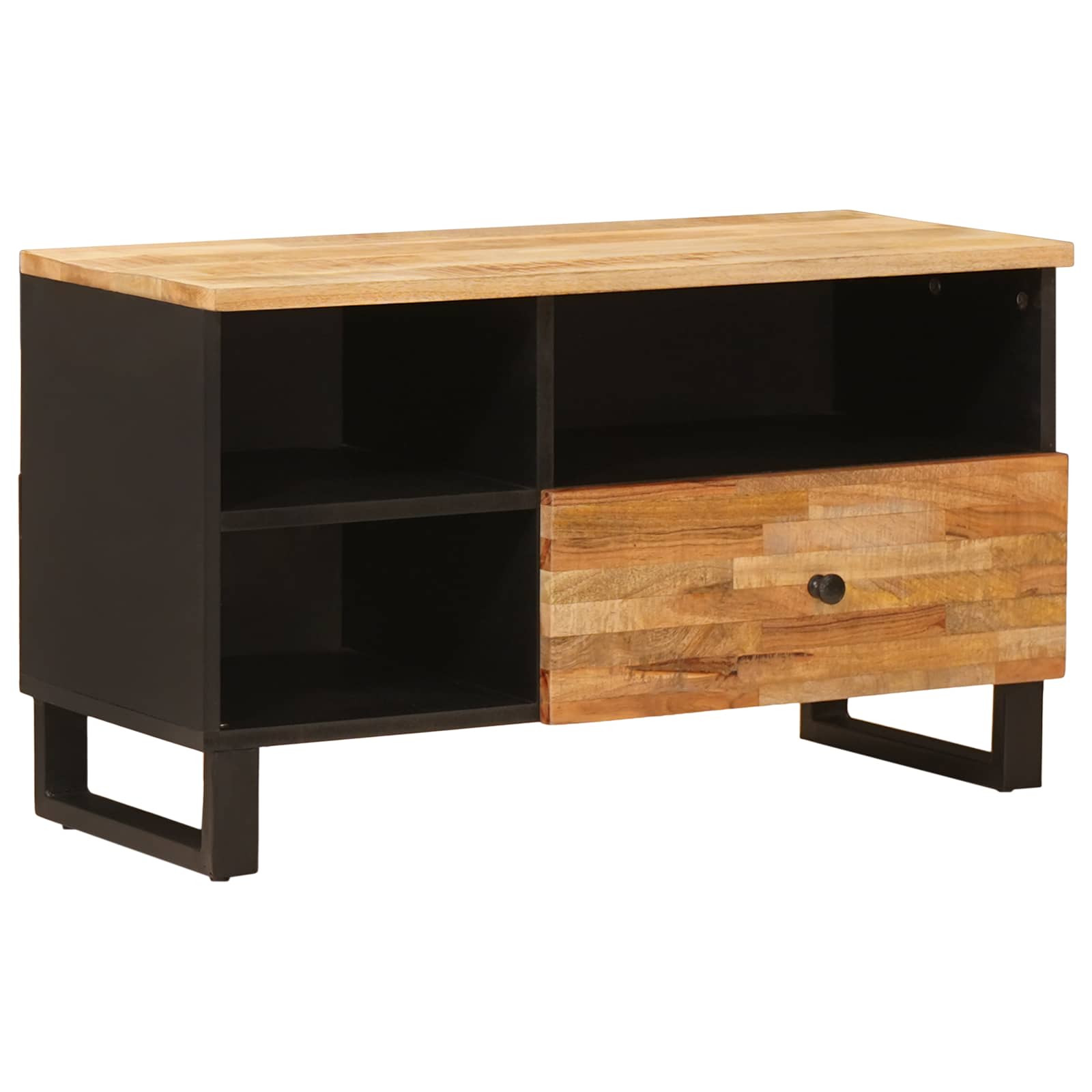Tv Cabinet With Drawer Brown 80 X 33 X 46 Cm Solid Mango Wood