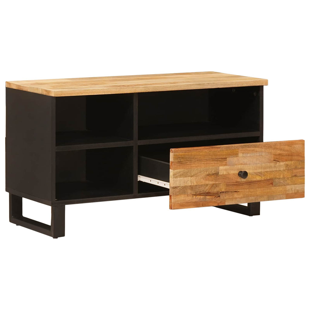 Tv Cabinet With Drawer Brown 80 X 33 X 46 Cm Solid Mango Wood