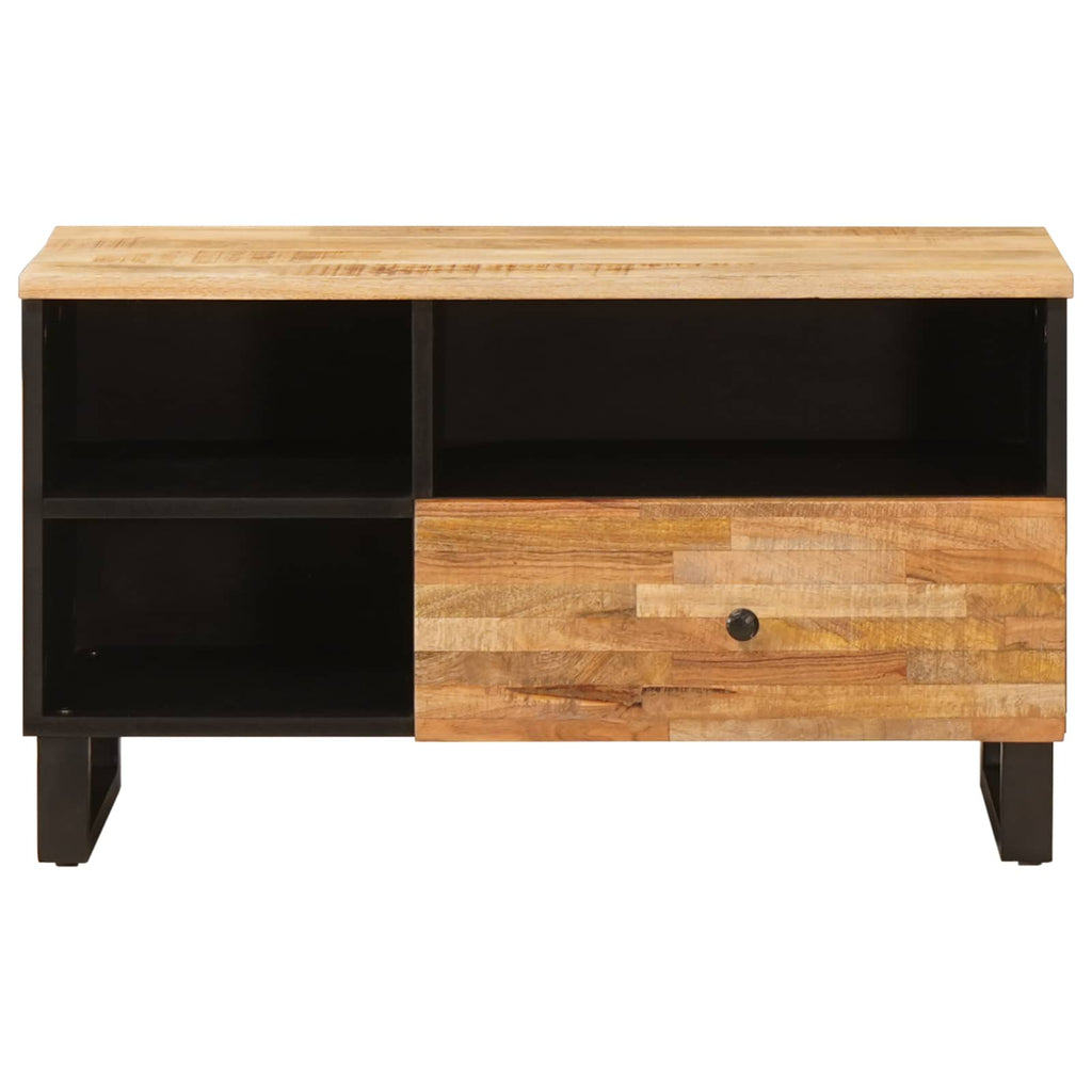 Tv Cabinet With Drawer Brown 80 X 33 X 46 Cm Solid Mango Wood